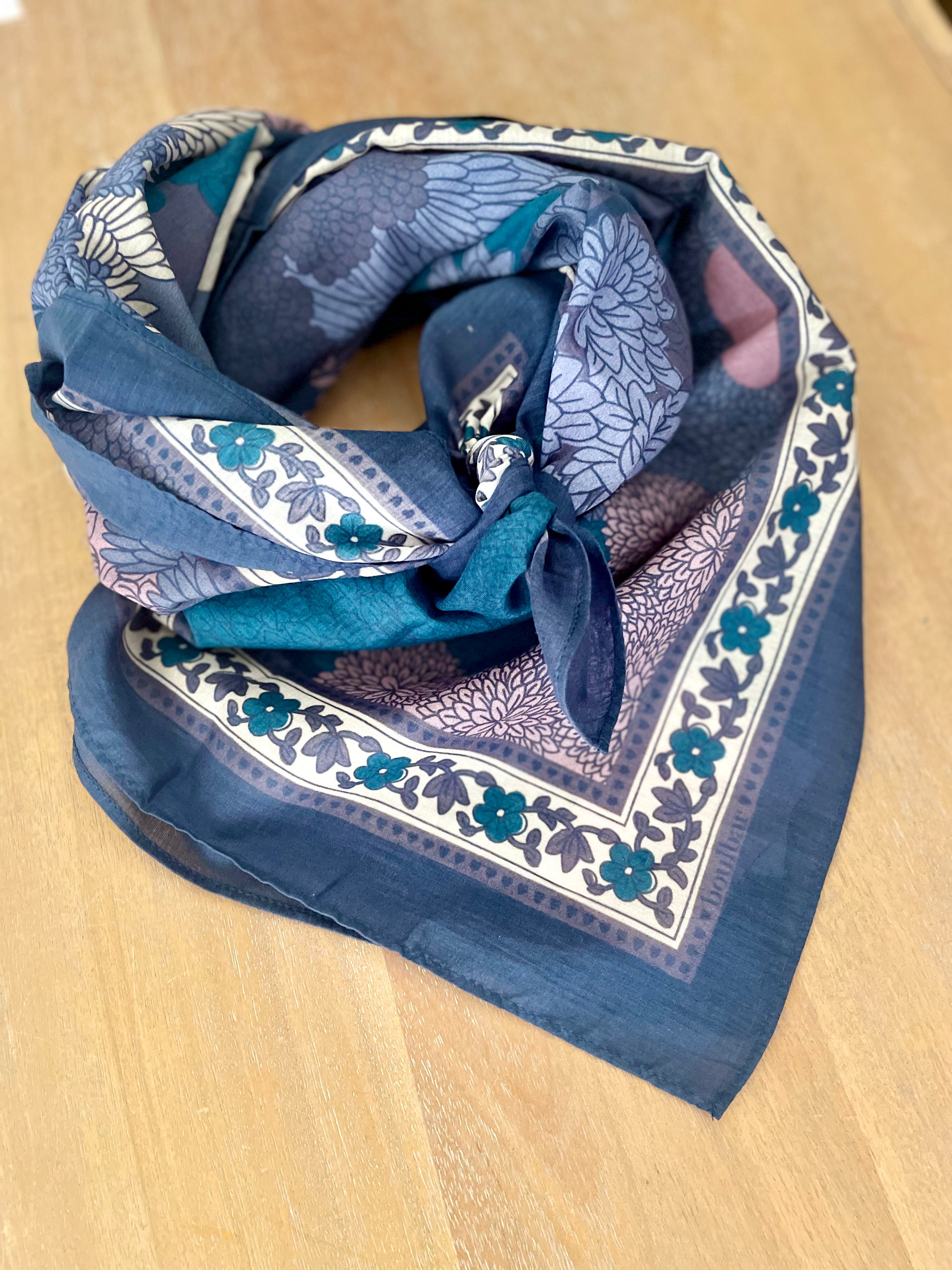 Grand foulard coton buda minuit