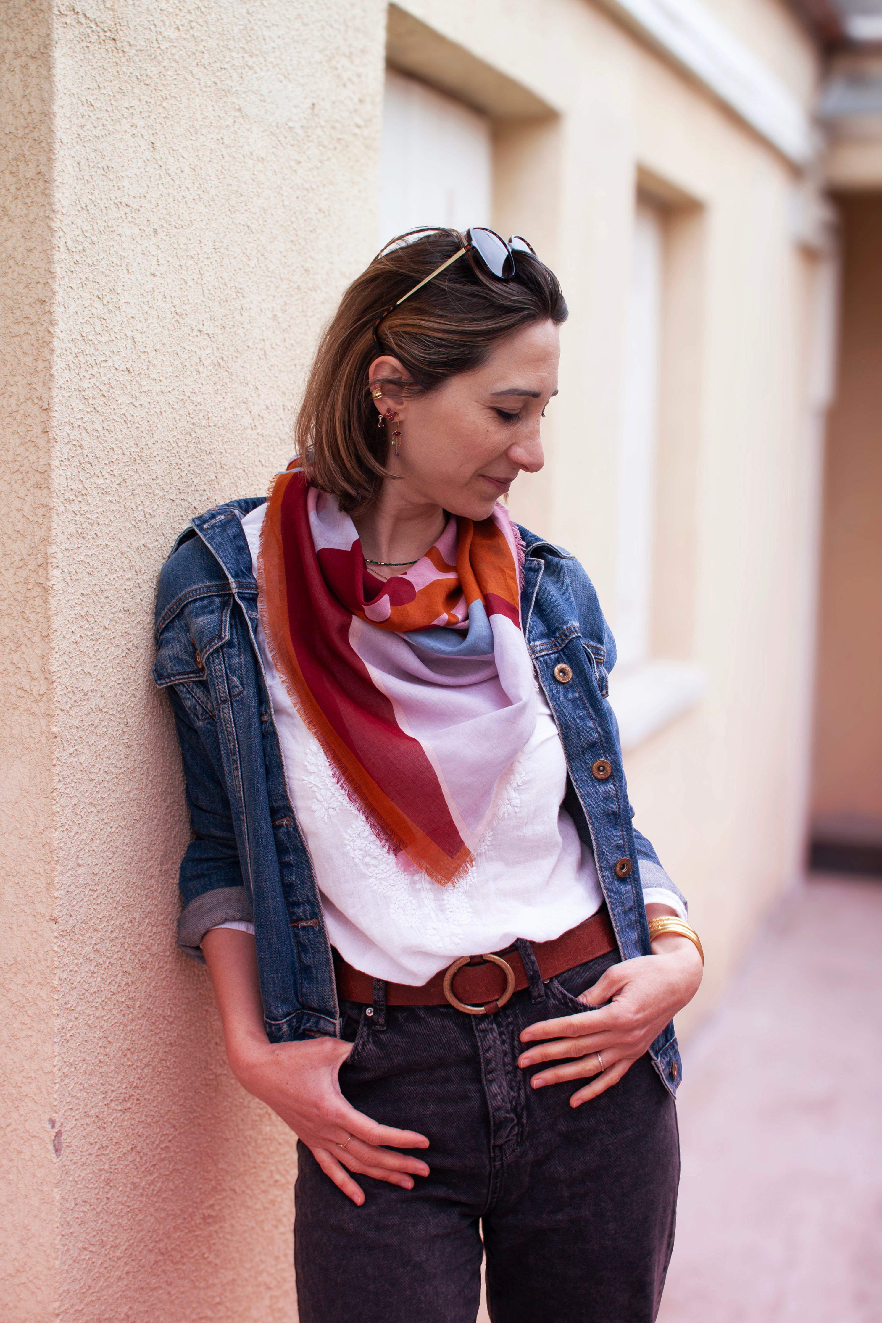 Foulard coton bio - Sunday rose