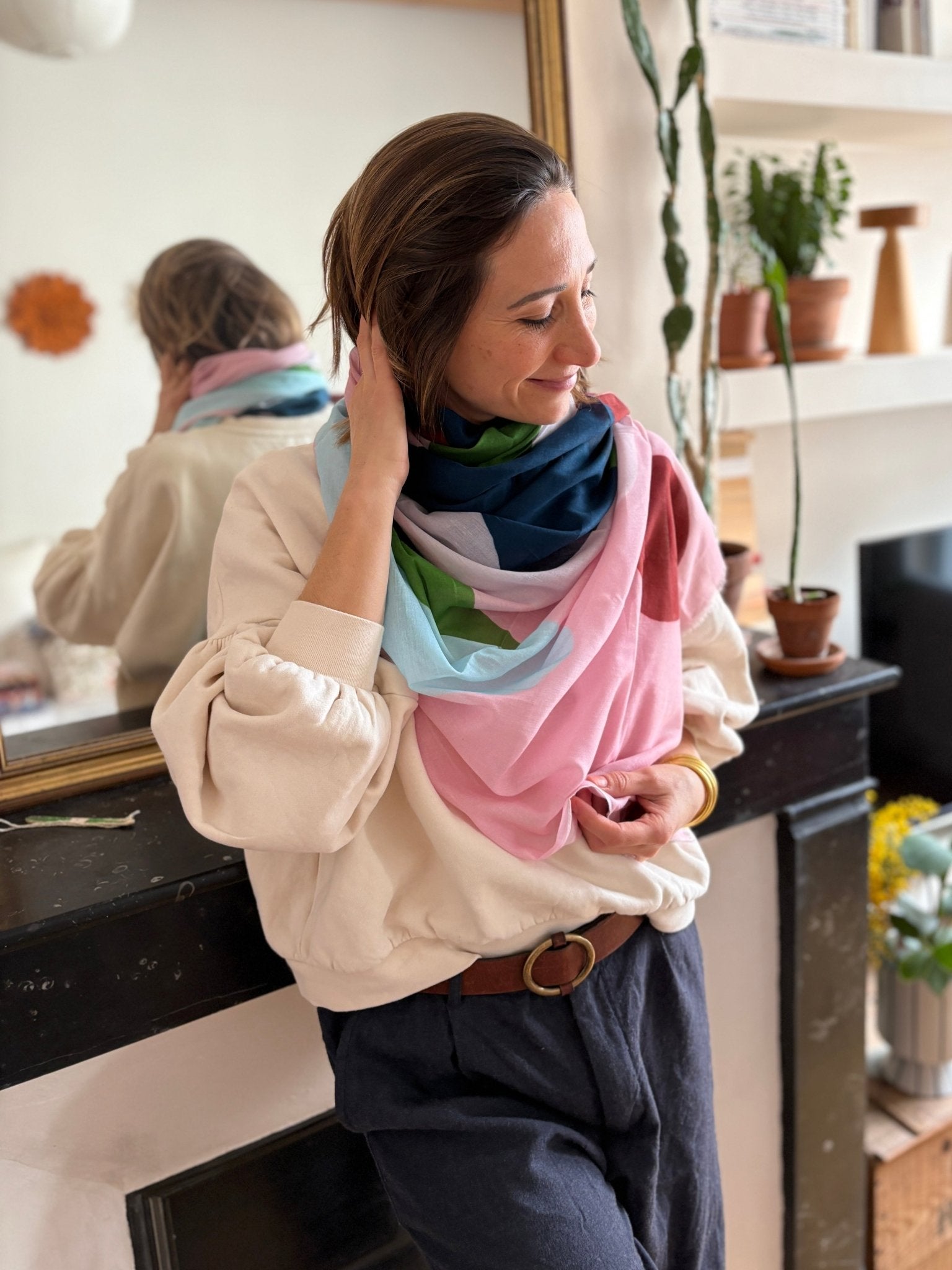 Echarpe coton bio l'indienne - rose - boulbar.fr