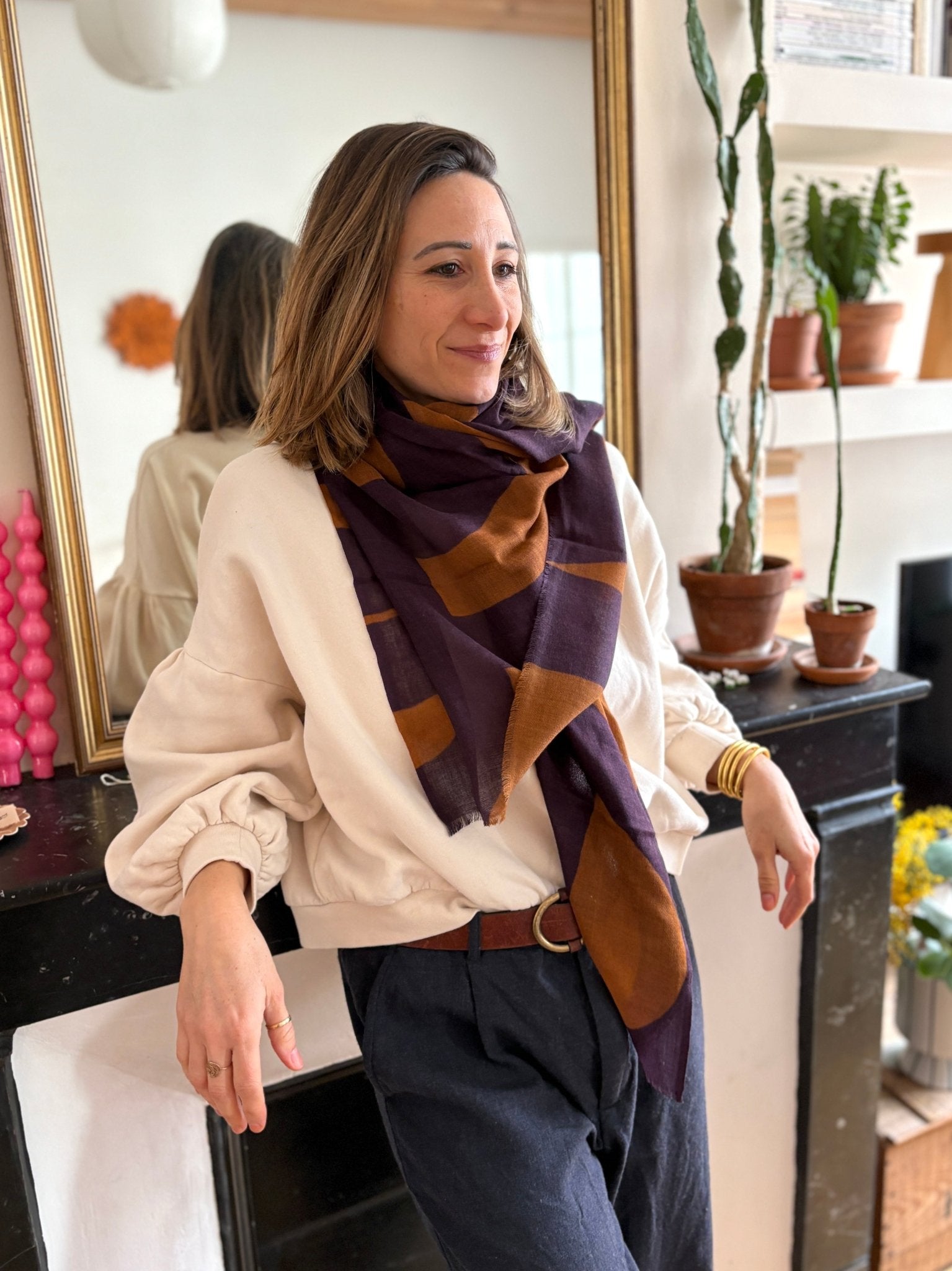 Écharpe Laine - Typo - camel - boulbar.fr