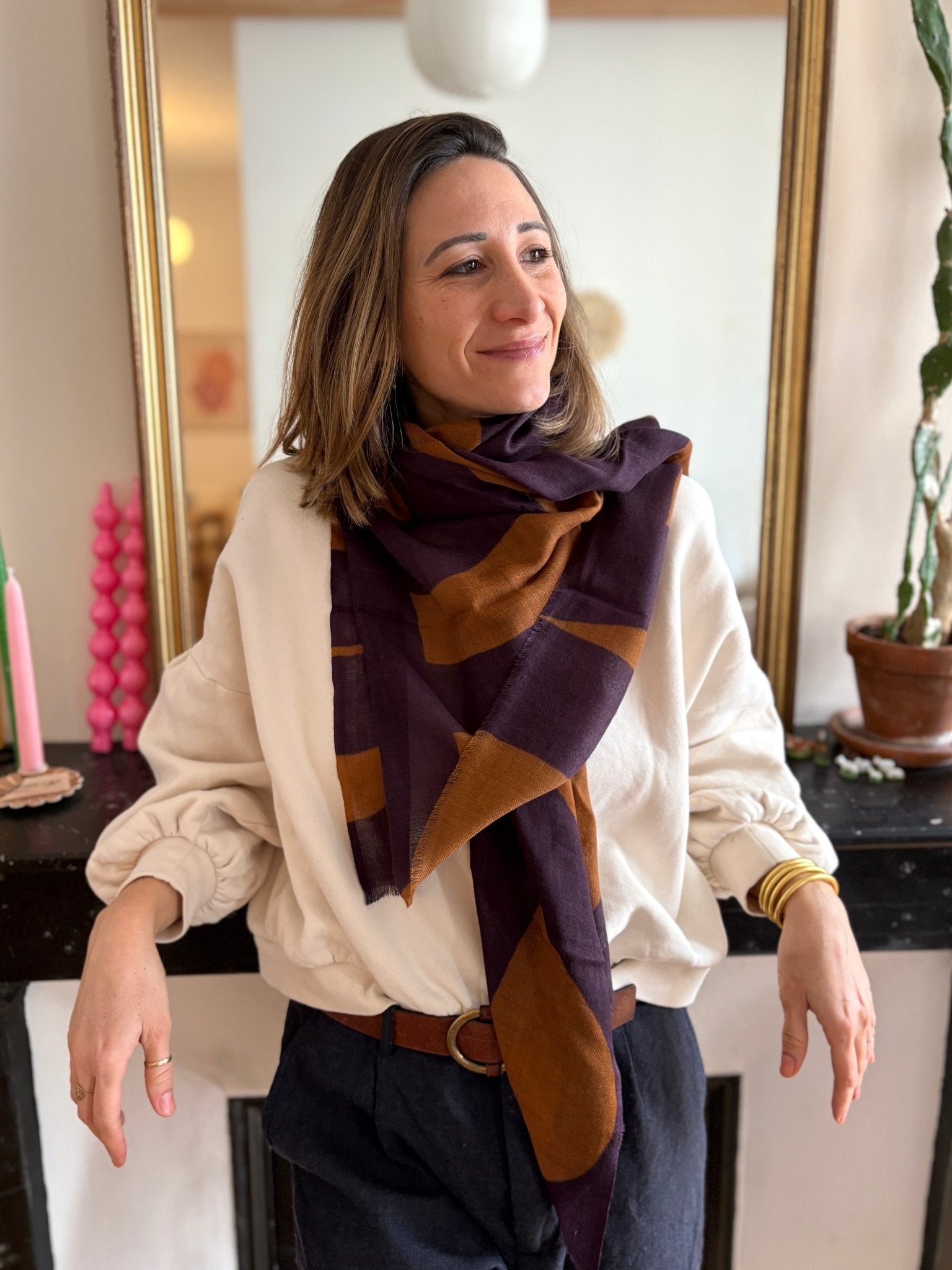 Écharpe Laine - Typo - camel - boulbar.fr