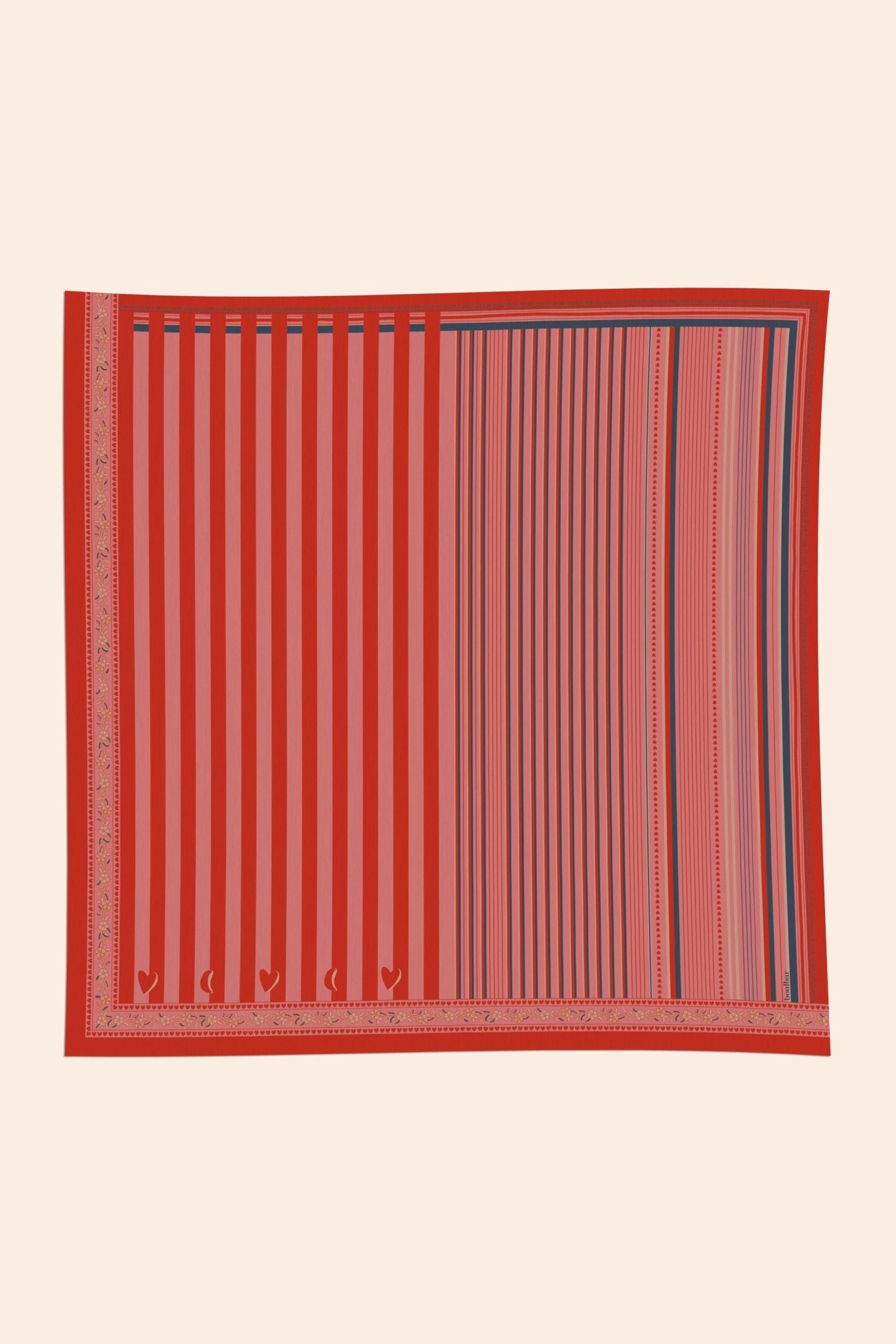 Foulard coton bio - Lines - Rose - boulbar.fr