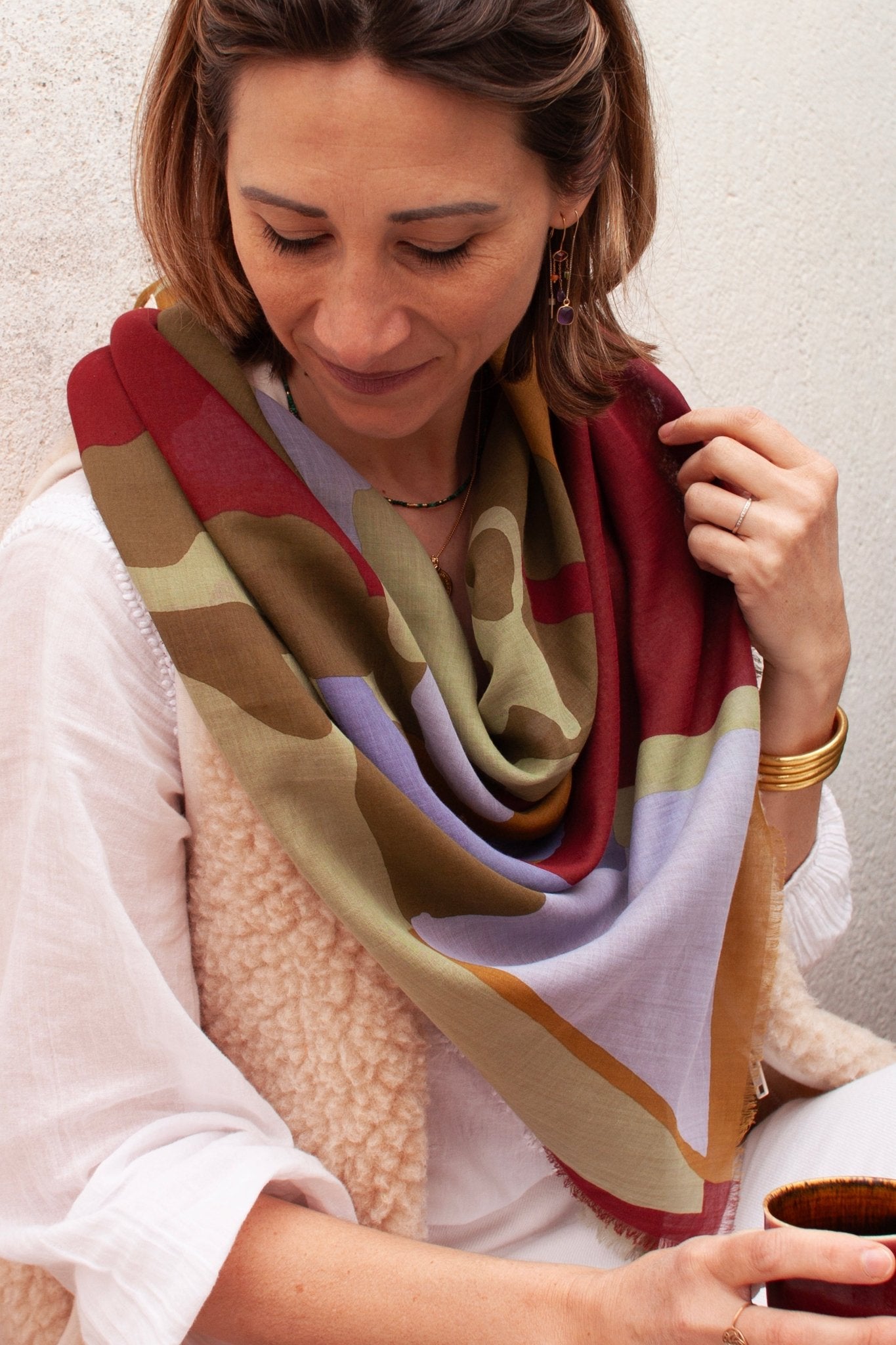 Foulard coton bio - Sunday - Pistache - boulbar.fr