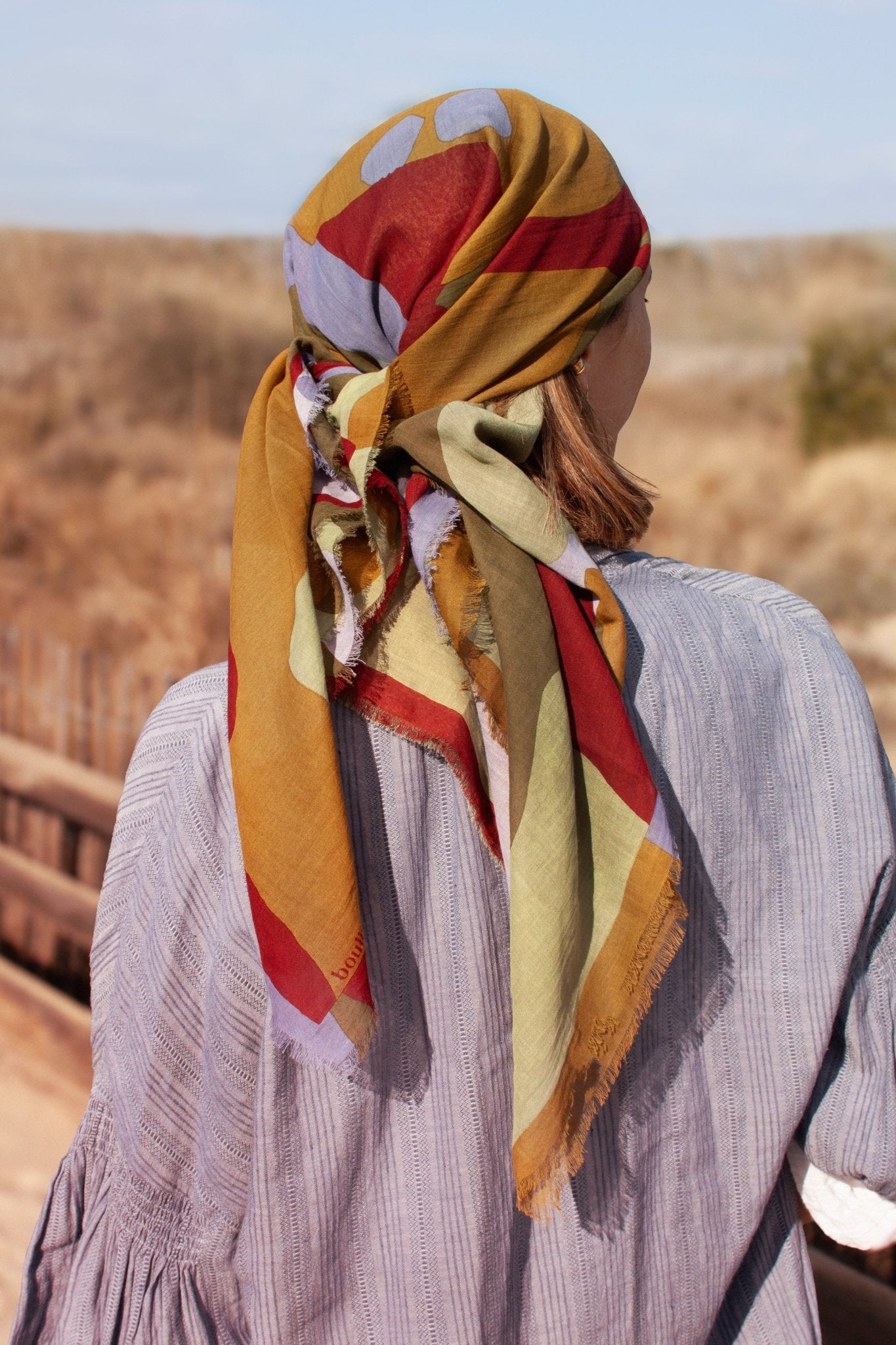 Foulard coton bio - Sunday - Pistache - boulbar.fr