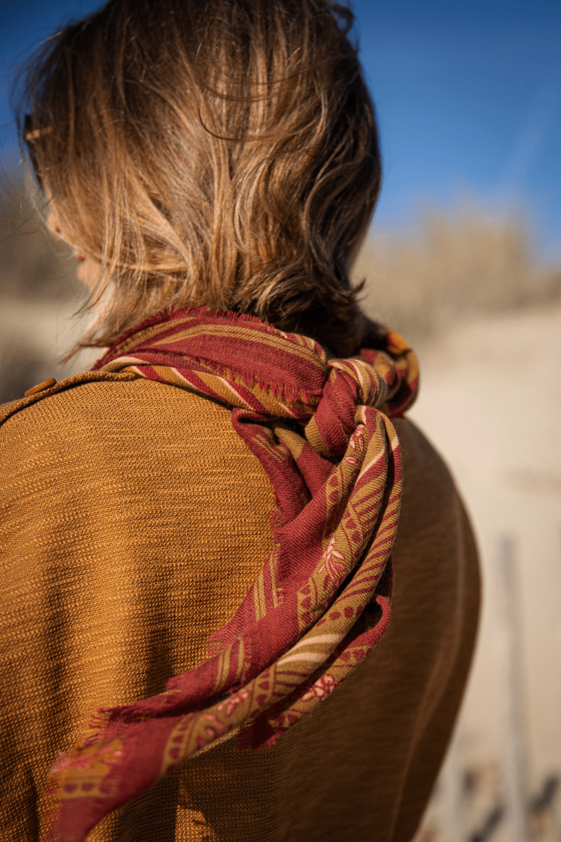 Foulard laine - Lines - Bronze - boulbar.fr