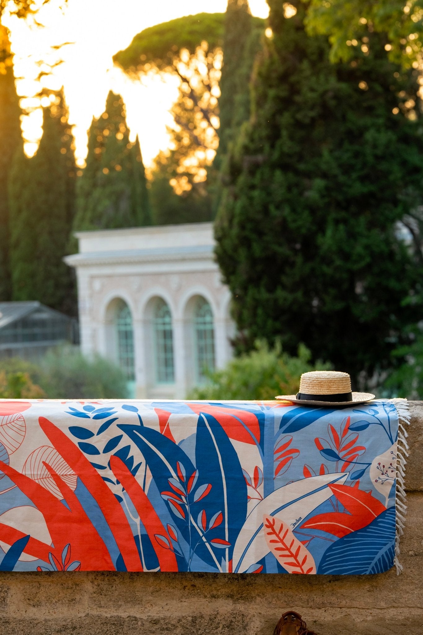 Fouta de plage - Eucalyptus - Orange - boulbar.fr