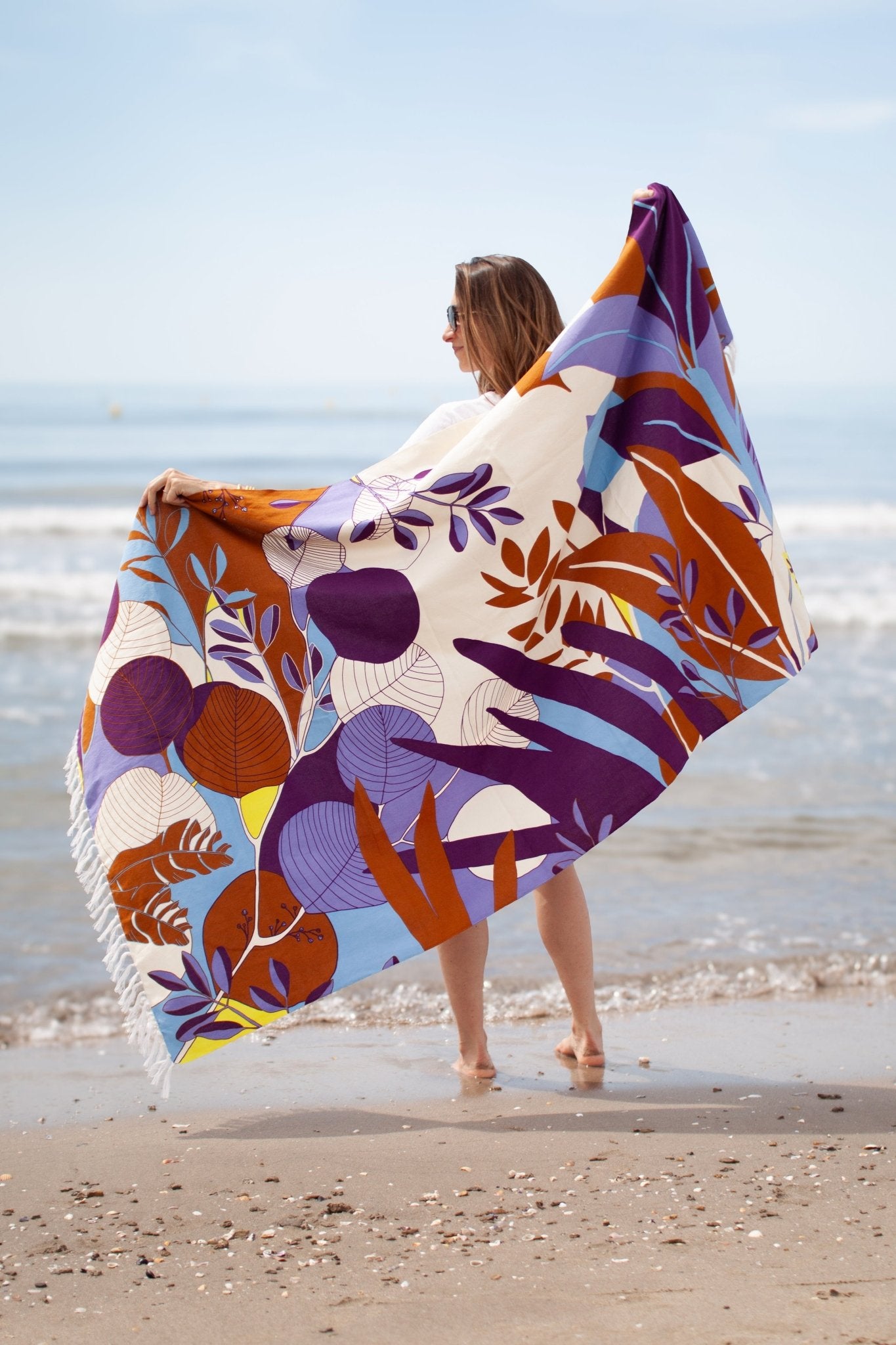 Fouta de plage - Eucalyptus violet - boulbar.fr