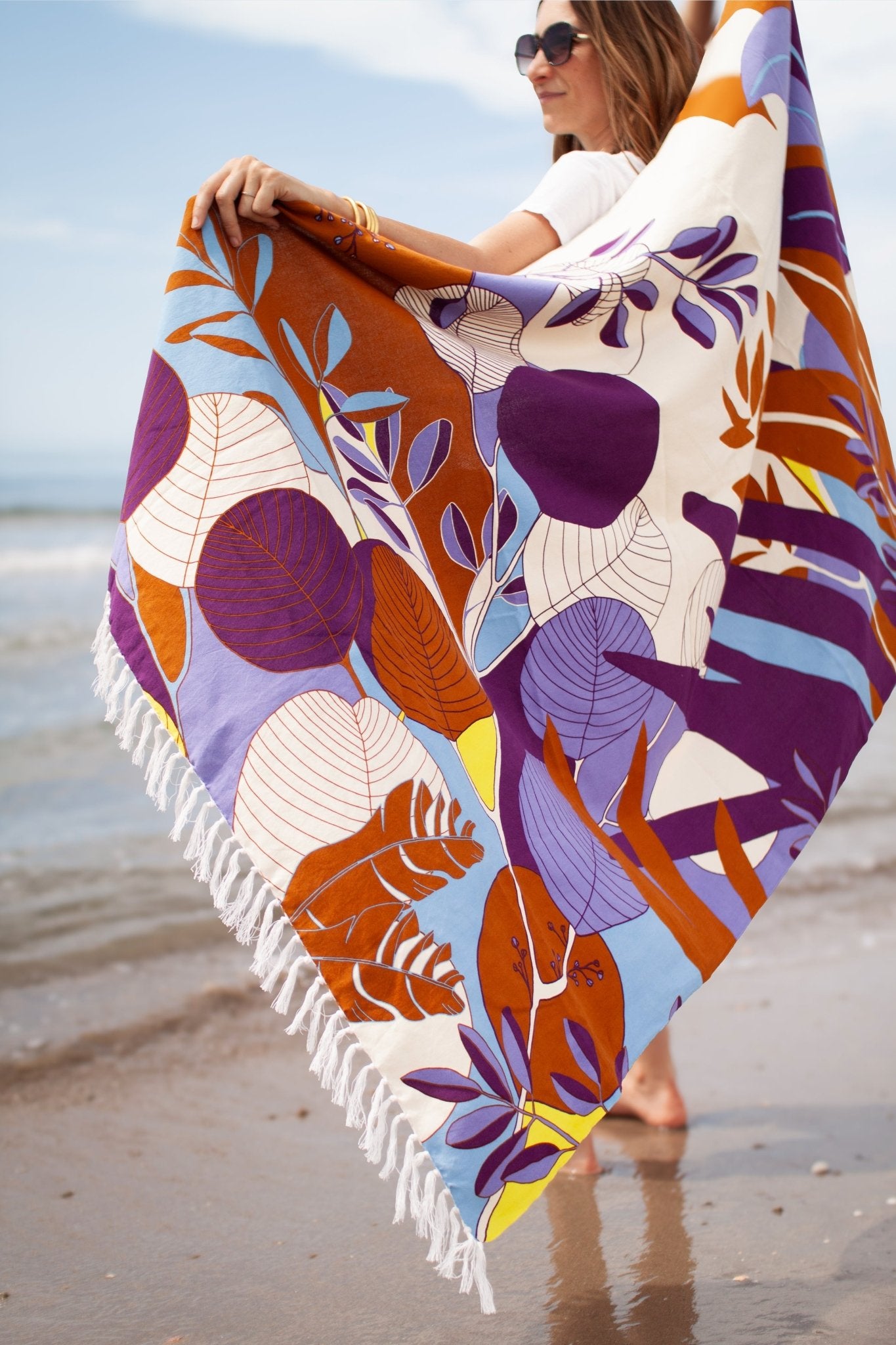 Fouta de plage - Eucalyptus violet - boulbar.fr