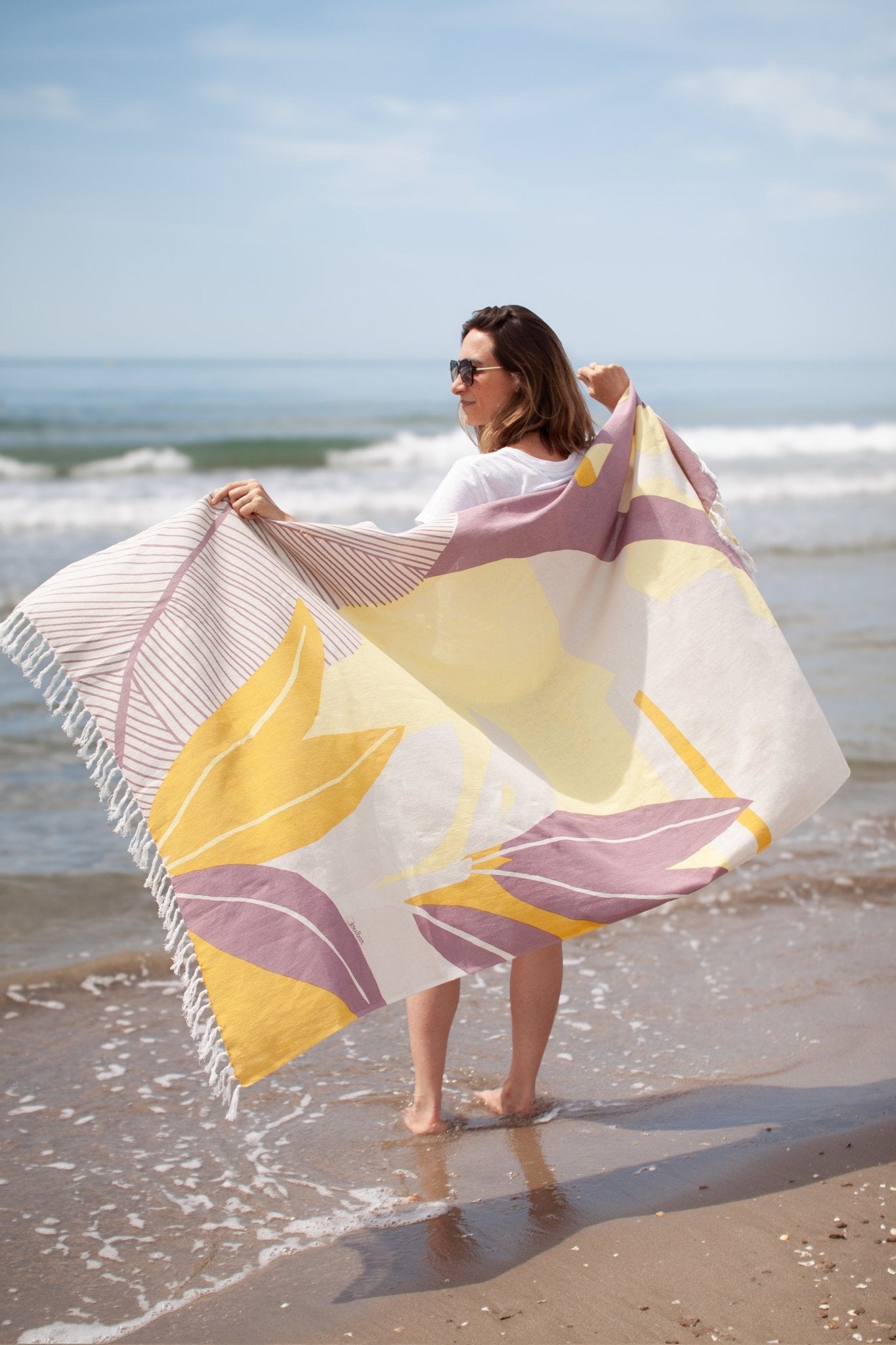Fouta de plage jaune - Garden - boulbar.fr