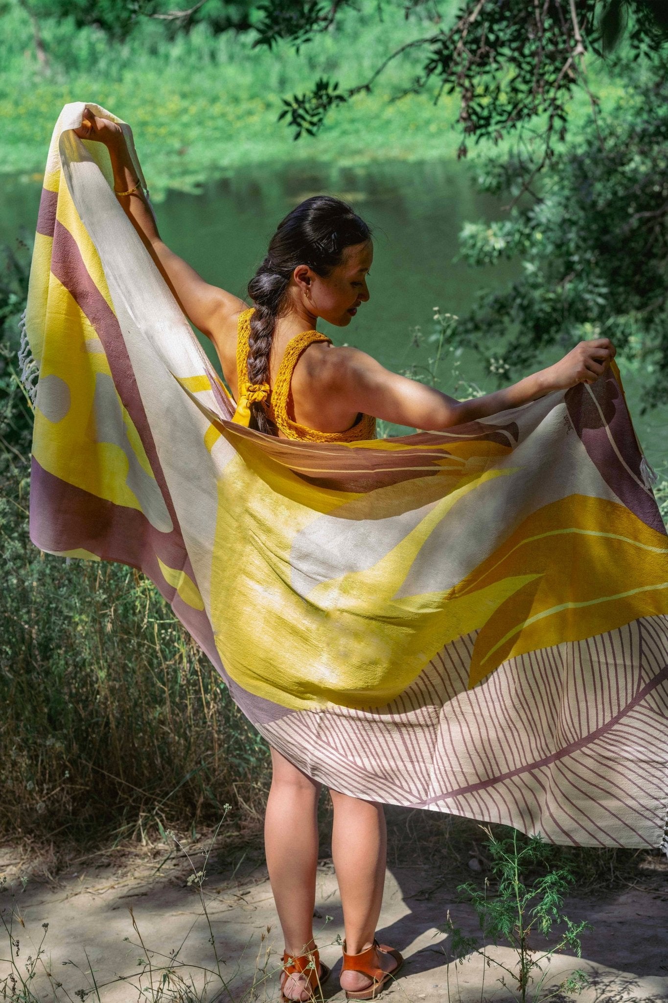 Fouta de plage jaune - Garden - boulbar.fr