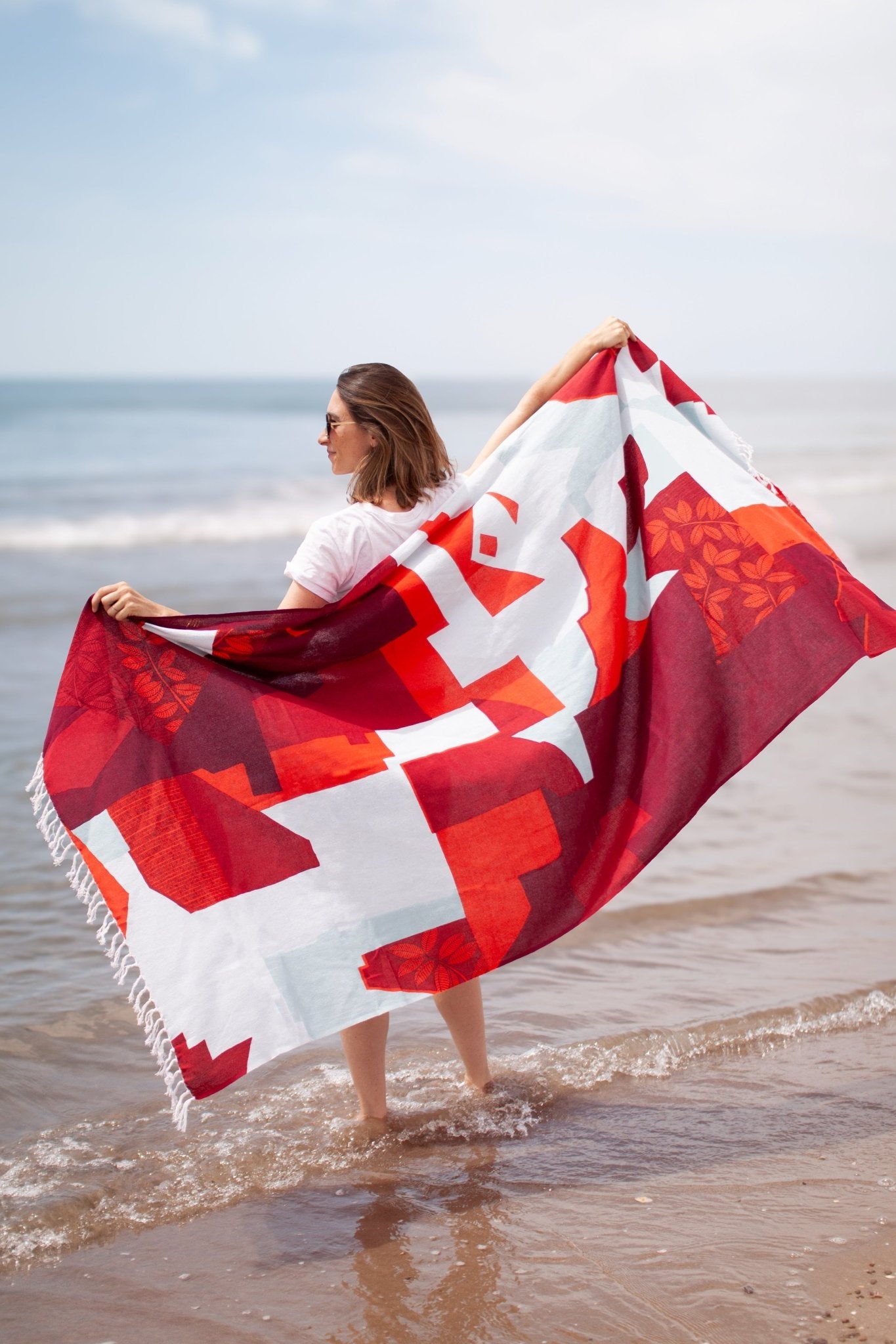 Fouta de plage rouge - En Haut - boulbar.fr