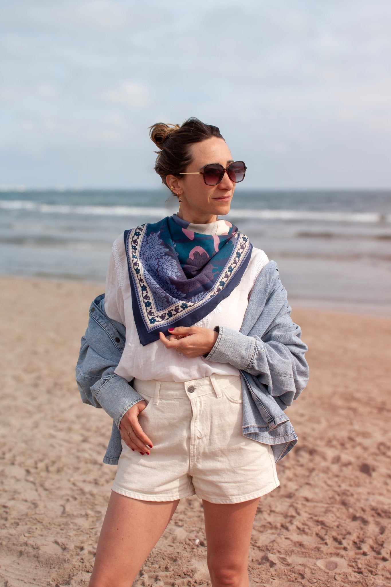 Grand foulard coton buda minuit - boulbar.fr