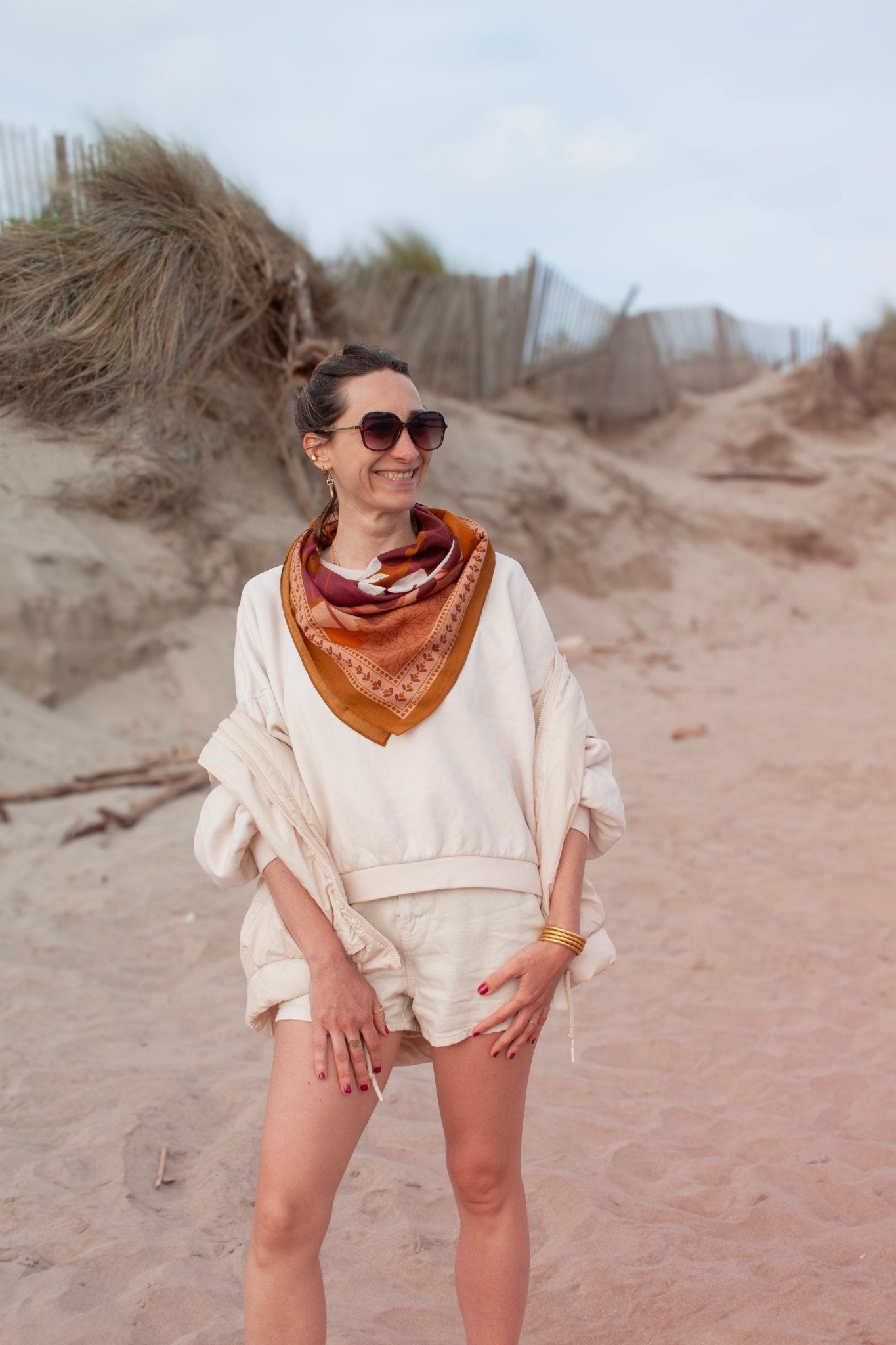 Grand foulard coton kumily curry - boulbar.fr