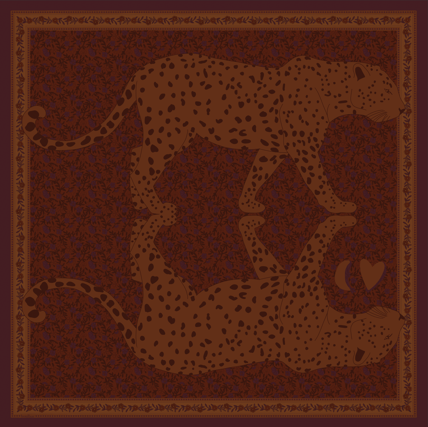 Grand foulard coton léopard keya caramel - boulbar.fr