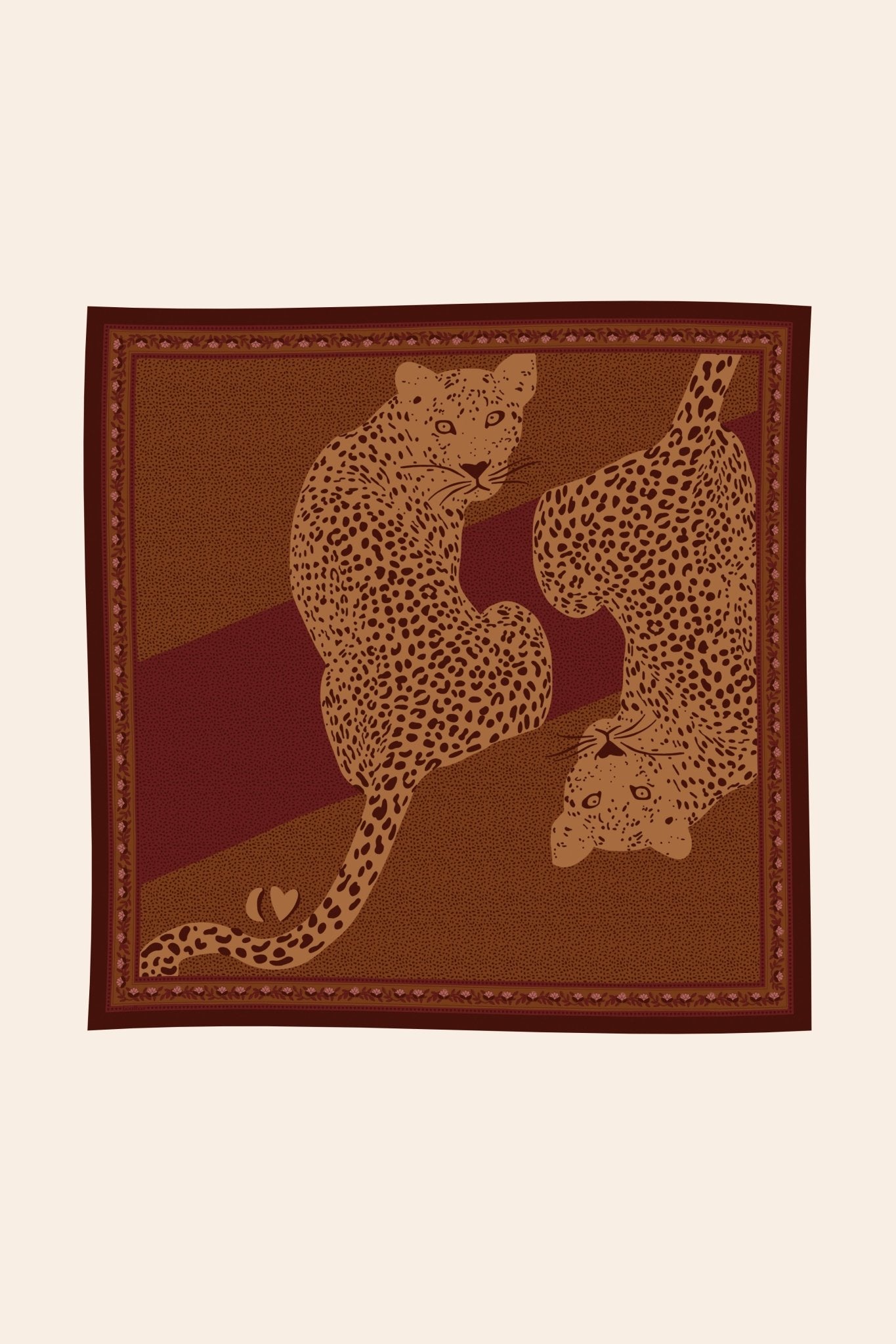 Grand foulard coton - Léopards camel - boulbar.fr