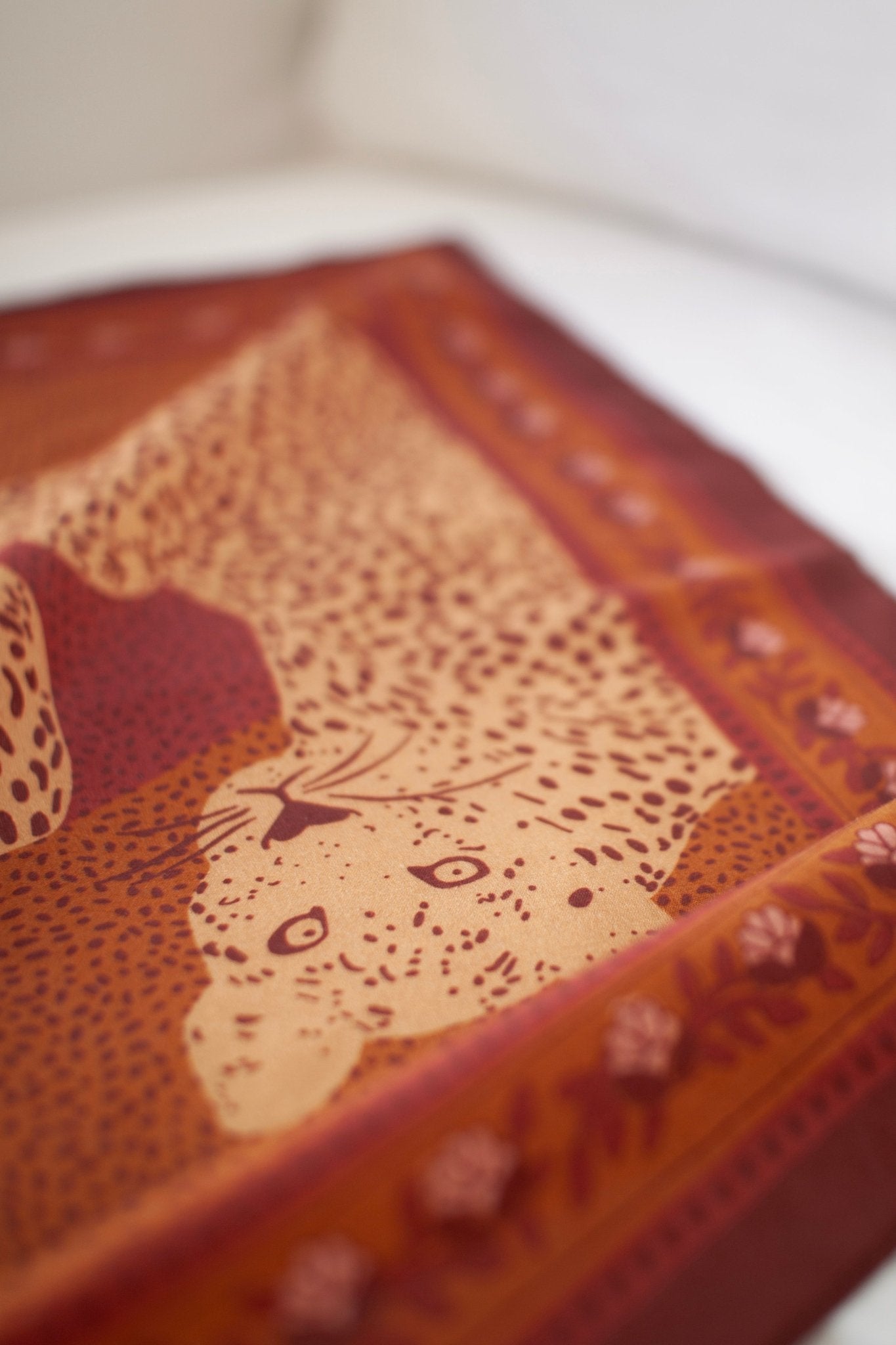 Grand foulard coton - Léopards camel - boulbar.fr