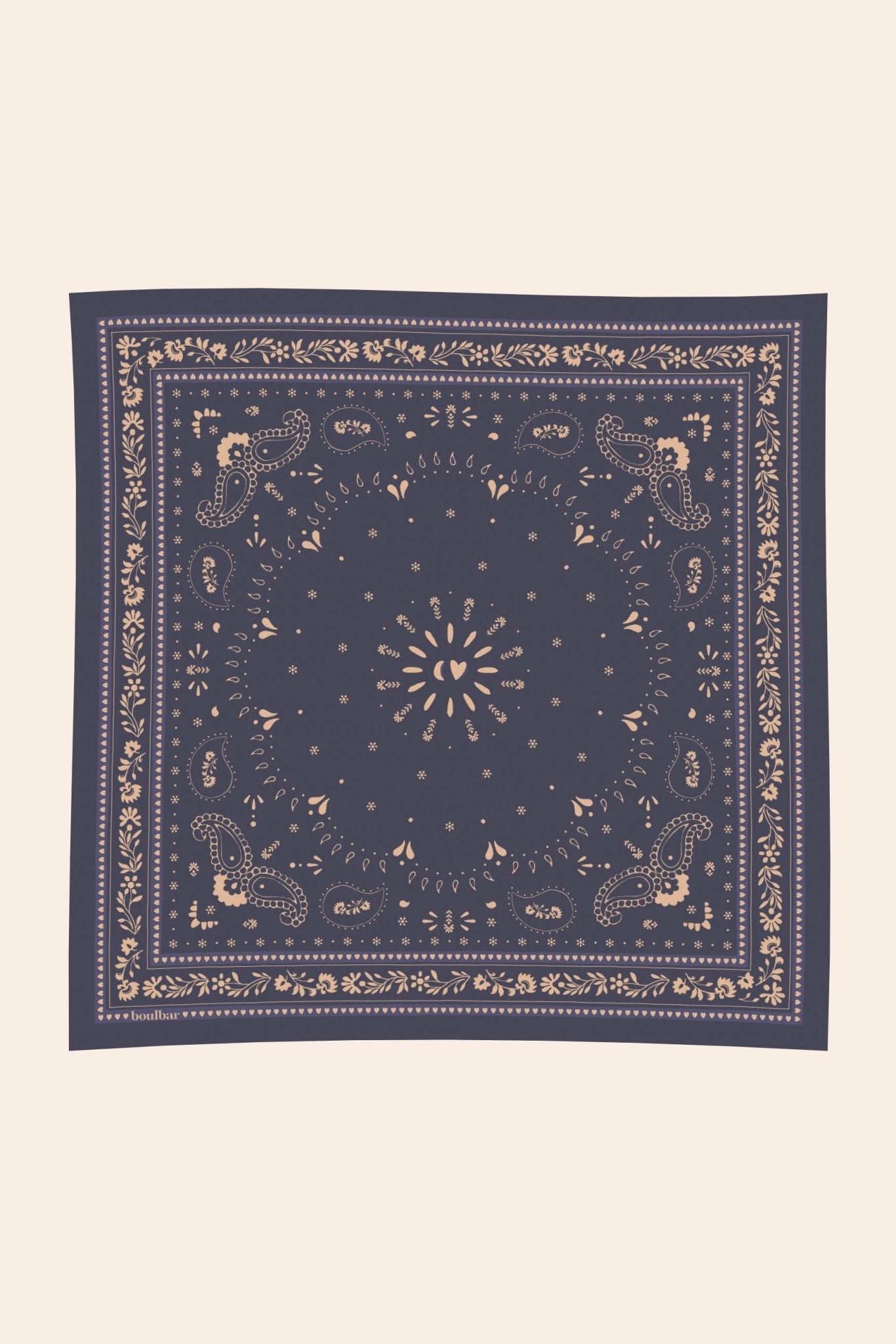 Petit foulard coton - Bandana bleu - boulbar.fr