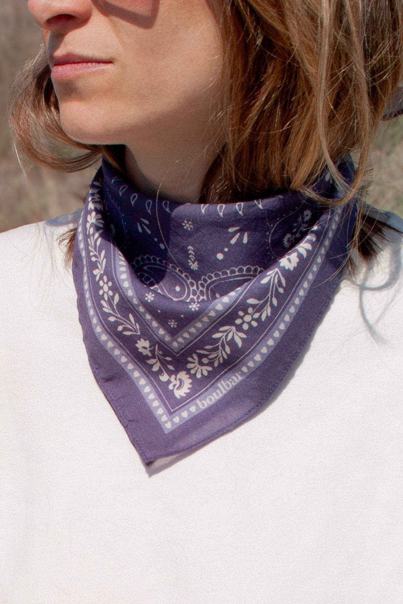 Petit foulard coton - Bandana bleu - boulbar.fr
