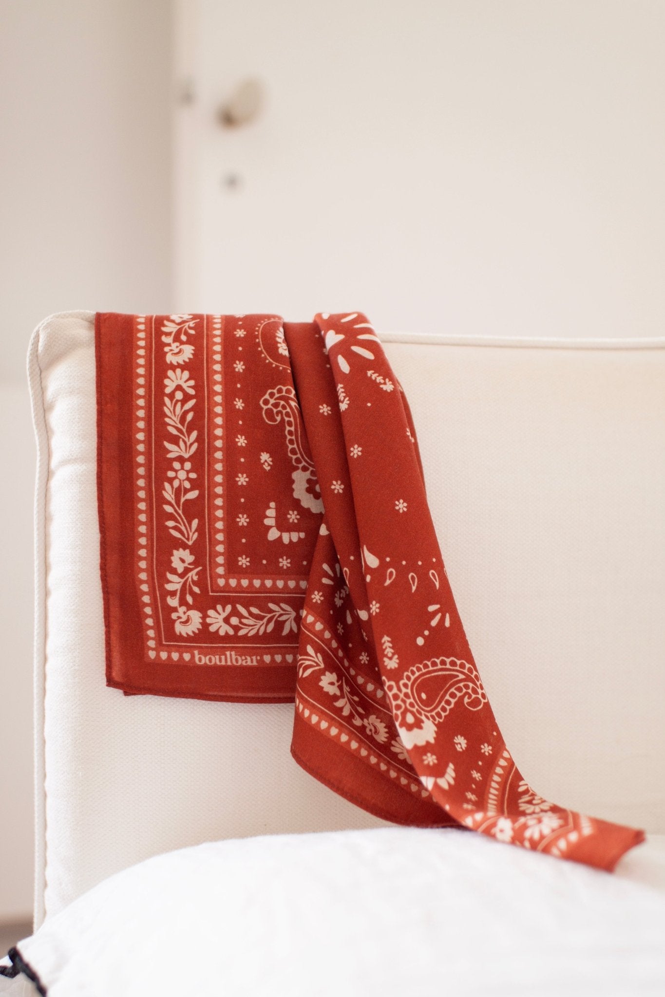 Petit foulard coton - Bandana terracotta - boulbar.fr