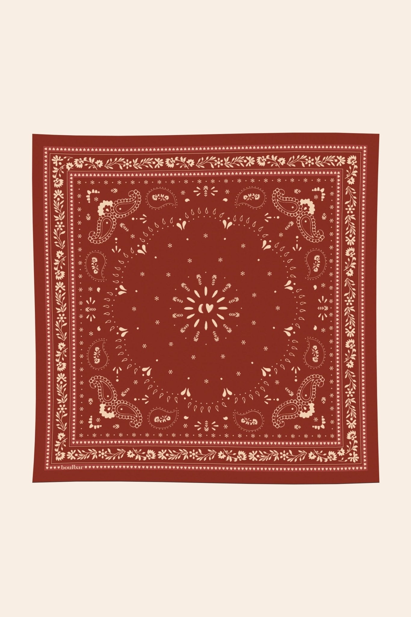 Petit foulard coton - Bandana terracotta - boulbar.fr