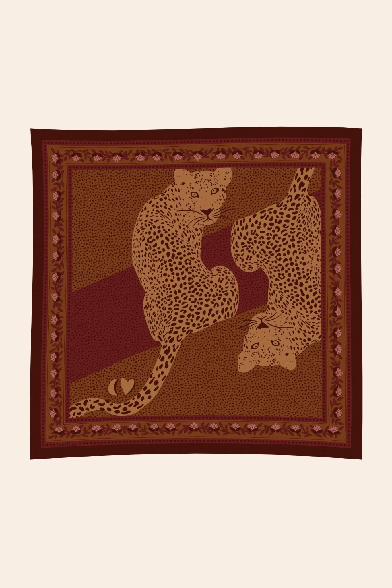 Petit foulard coton - Léopards camel - boulbar.fr