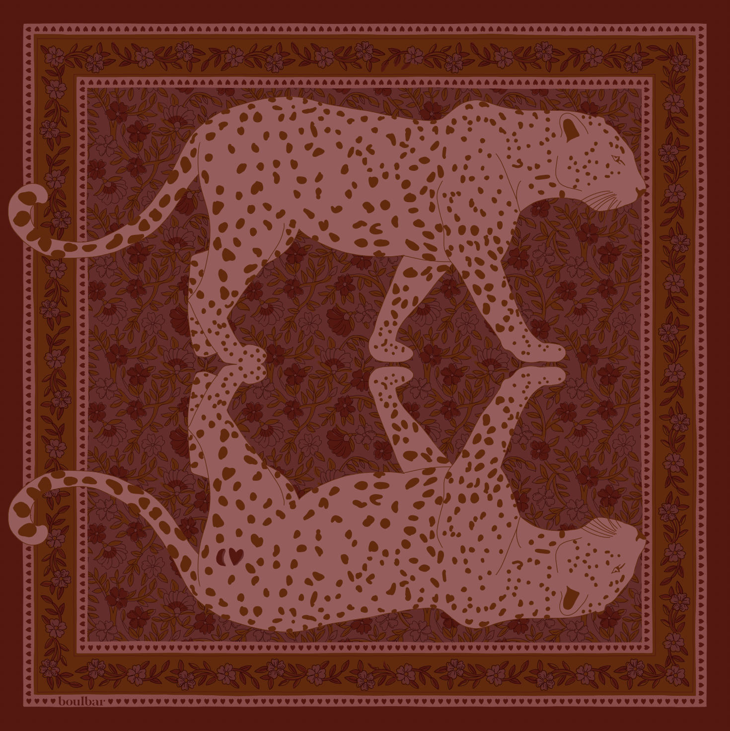 Petit foulard coton leopards keya tomette - boulbar.fr