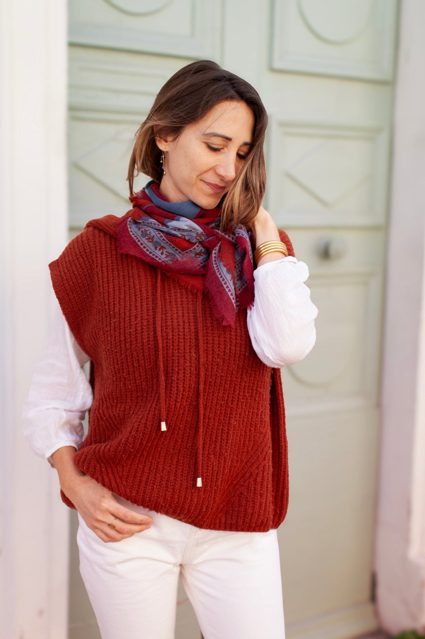 PRE - COMMANDE Foulard laine - Collines - Bleu - boulbar.fr