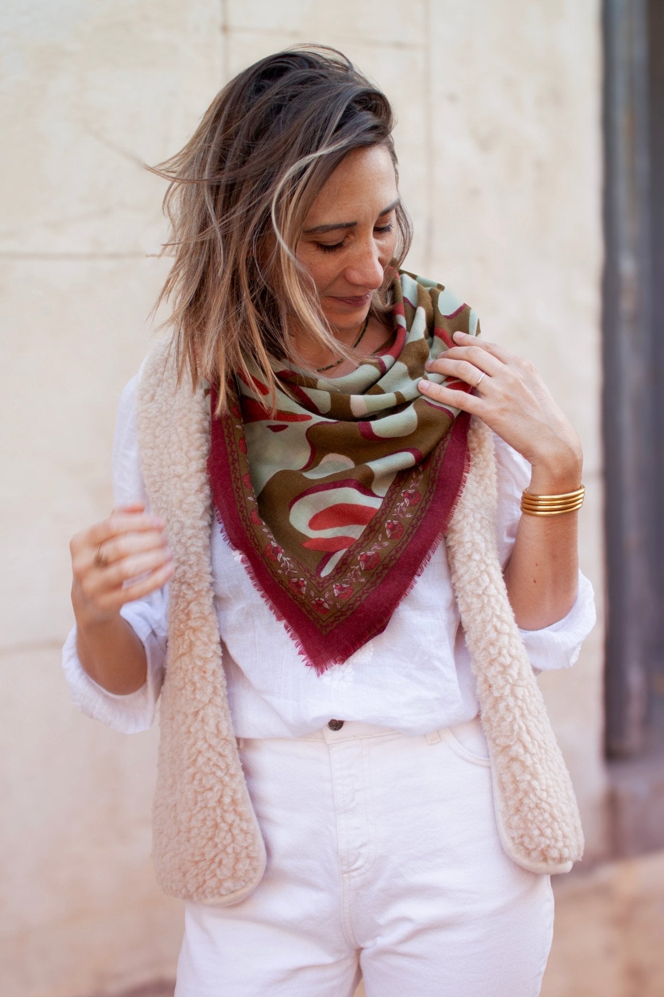 PRE - COMMANDE Foulard laine - Eclat - kaki - boulbar.fr