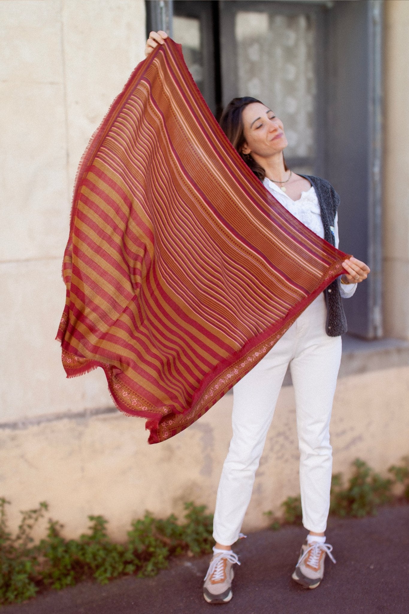 PRE - COMMANDE Foulard laine - Lines - Bronze - boulbar.fr