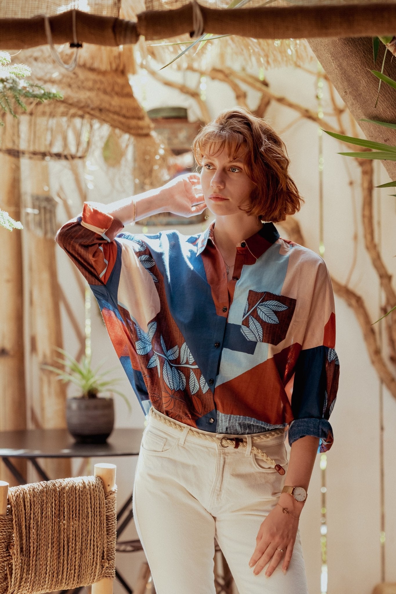 Chemise patchwork en coton - En haut - boulbar.fr