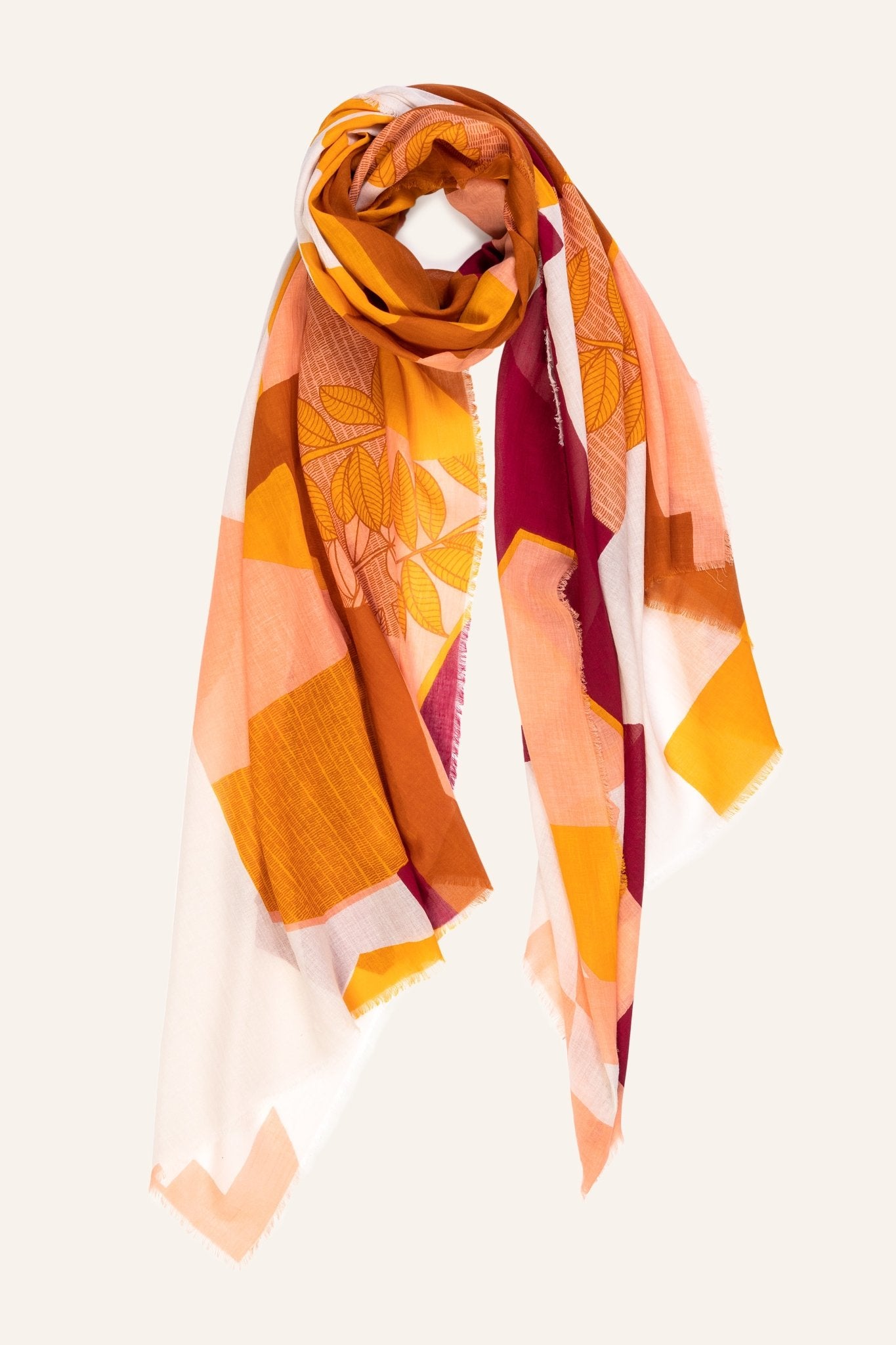Echarpe coton bio camel - En haut - boulbar.fr