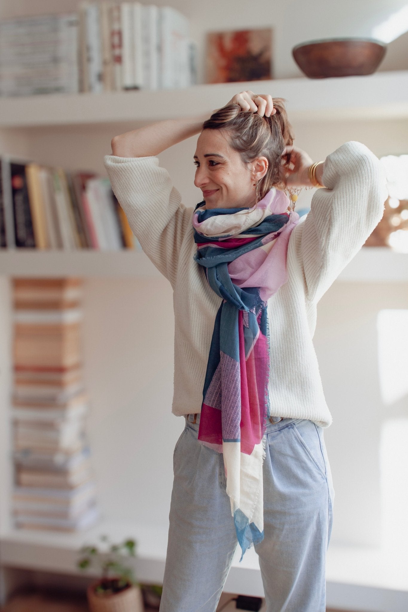 Echarpe coton bio En haut - Vert - boulbar.fr