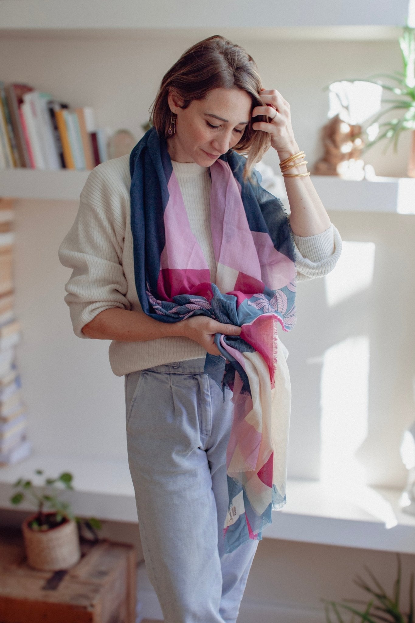 Echarpe coton bio En haut - Vert - boulbar.fr