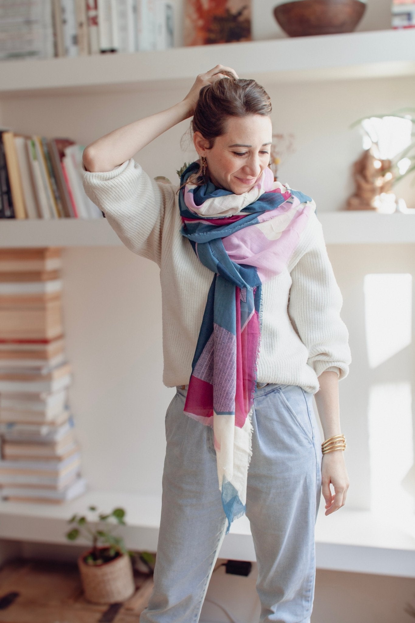 Echarpe coton bio En haut - Vert - boulbar.fr