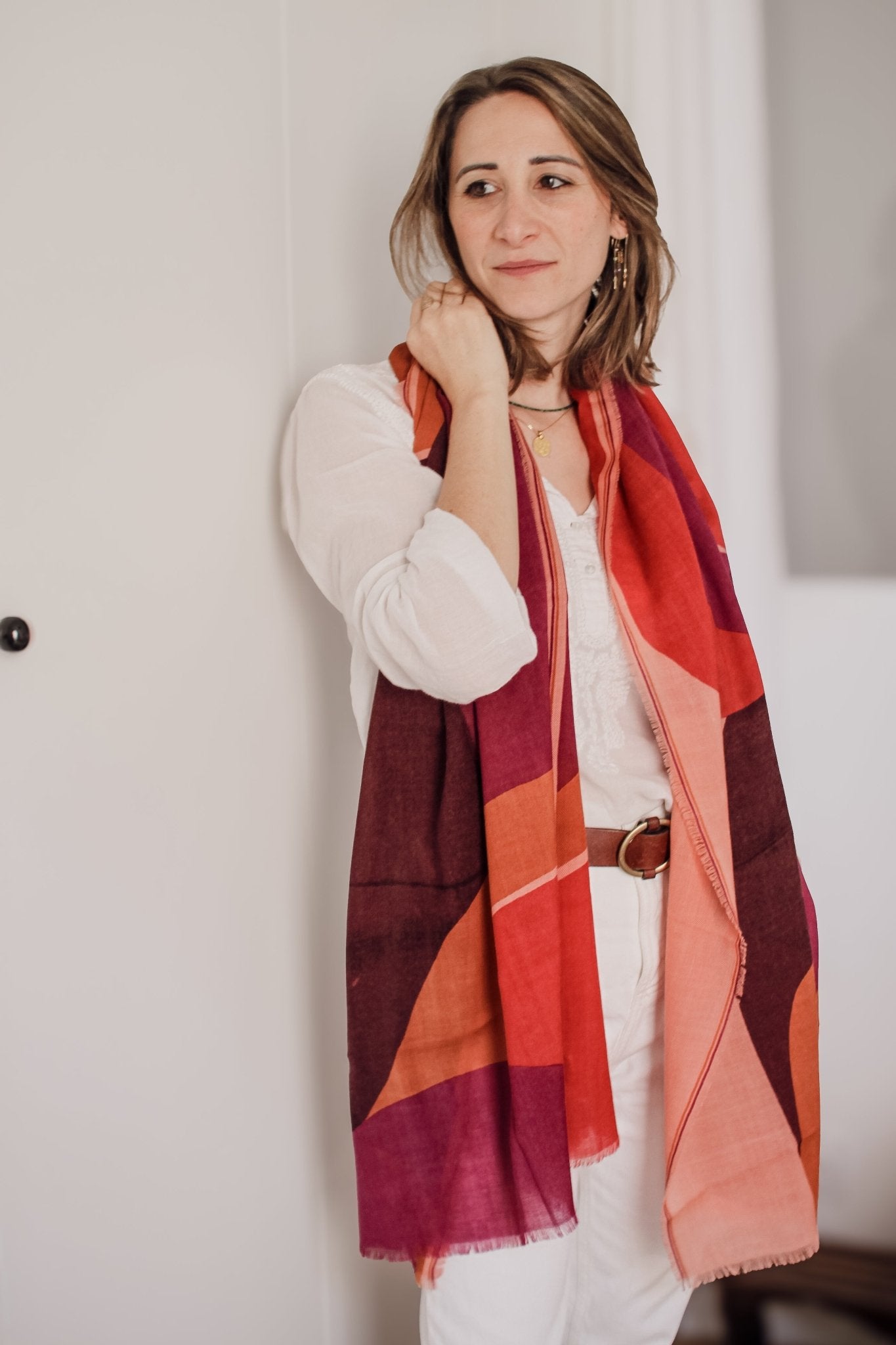 Écharpe Laine - Nocturne - Rouge - boulbar.fr