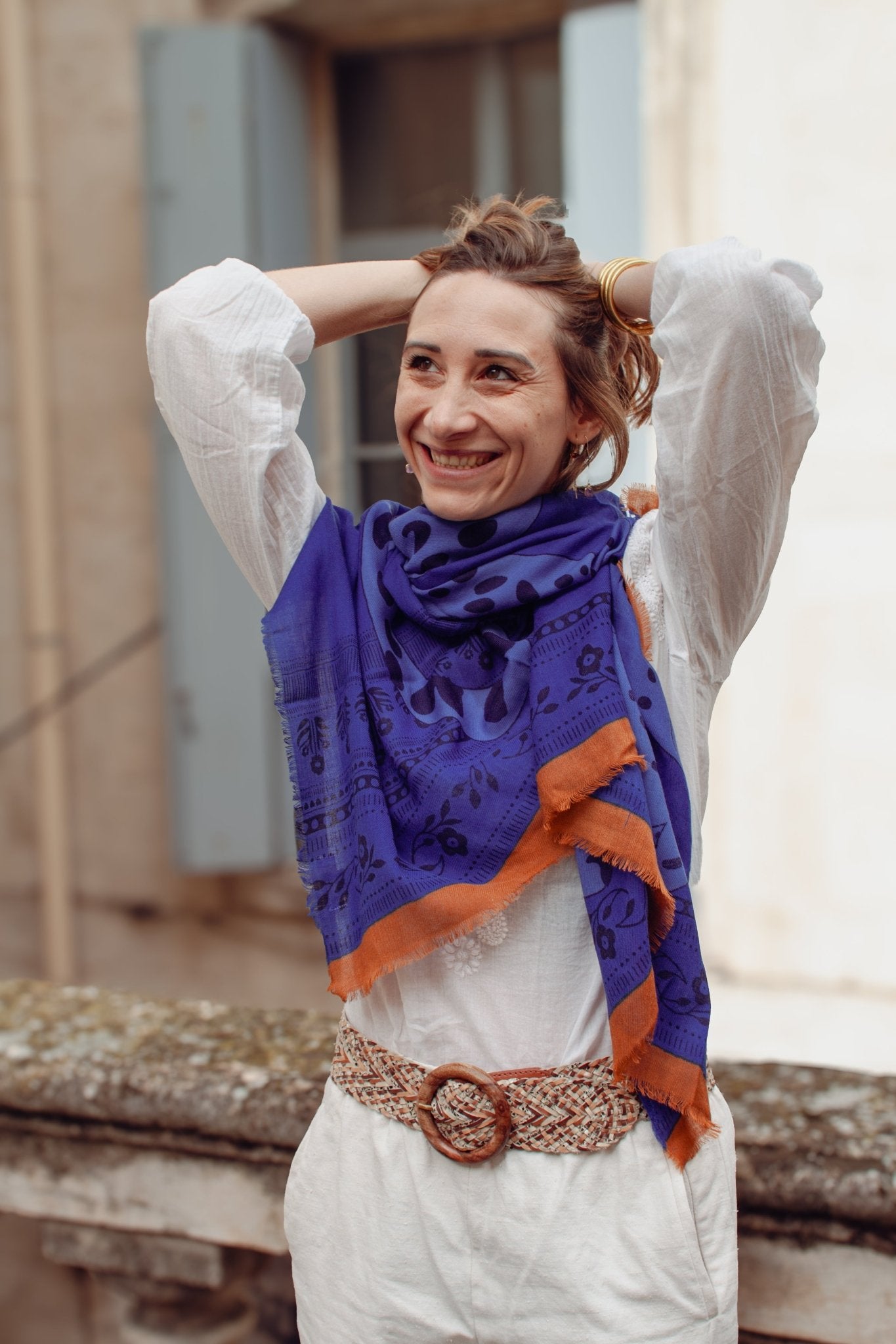 Écharpe Laine - Spotty - Bleu - boulbar.fr