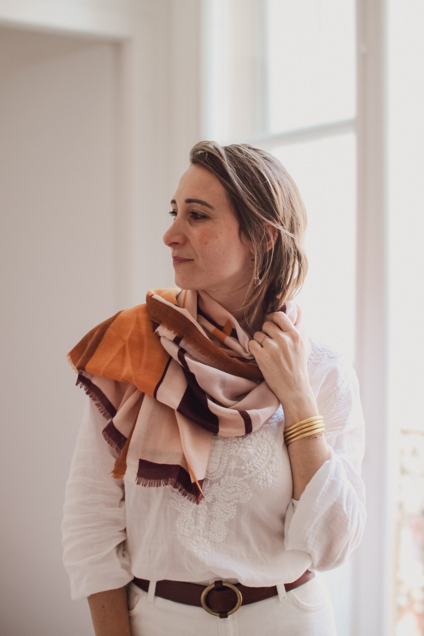 Écharpe Laine - Suspensions - Camel - boulbar.fr