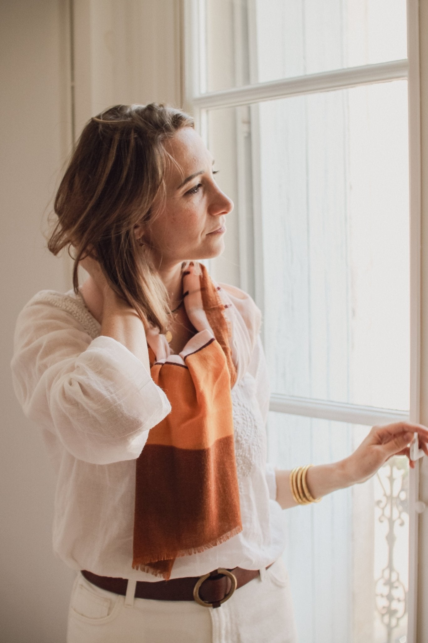 Écharpe Laine - Suspensions - Camel - boulbar.fr