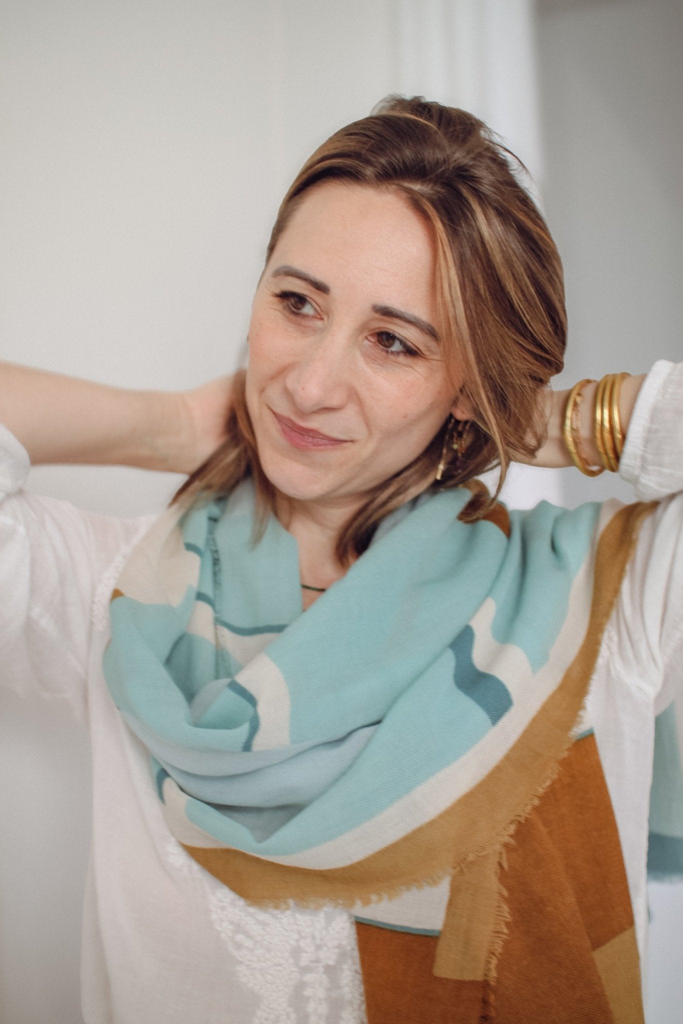 Écharpe Laine - Suspensions - Olive - boulbar.fr