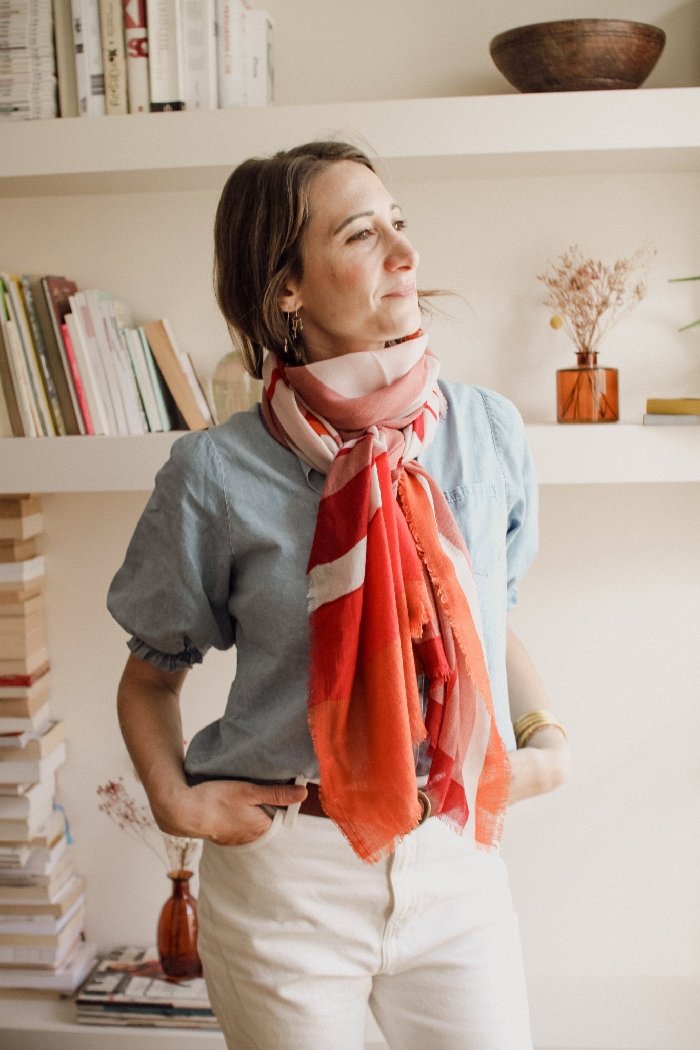 Écharpe Laine - Suspensions - Rouge - boulbar.fr