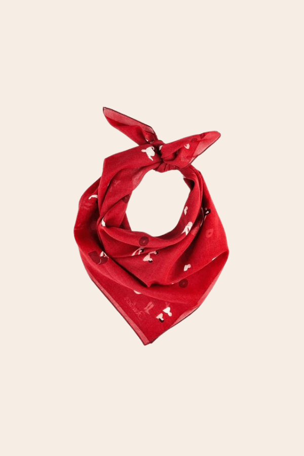 Foulard coton bio Baigneurs - Rouge - boulbar.fr