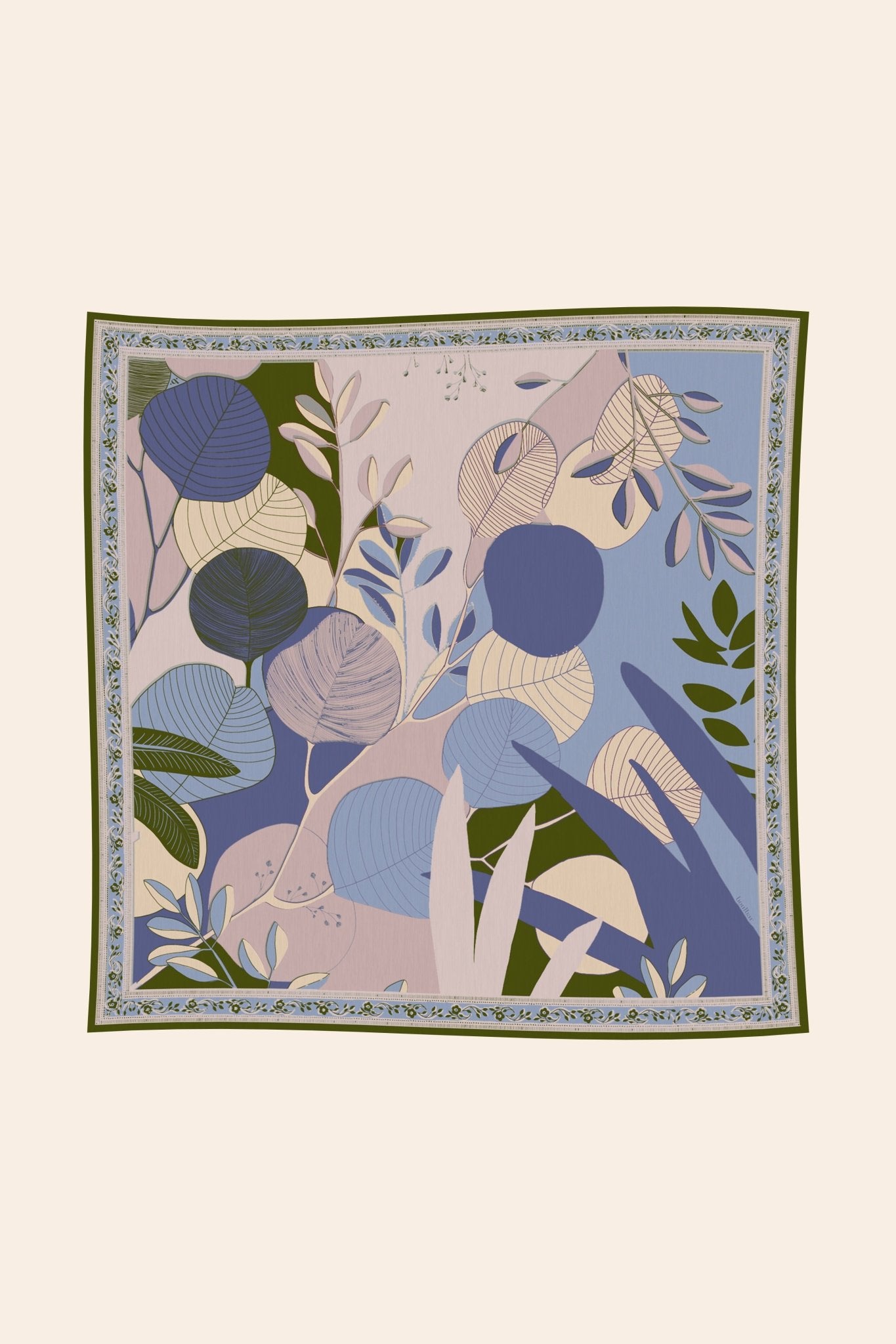 Foulard coton bio - Leaves - Lavande - boulbar.fr
