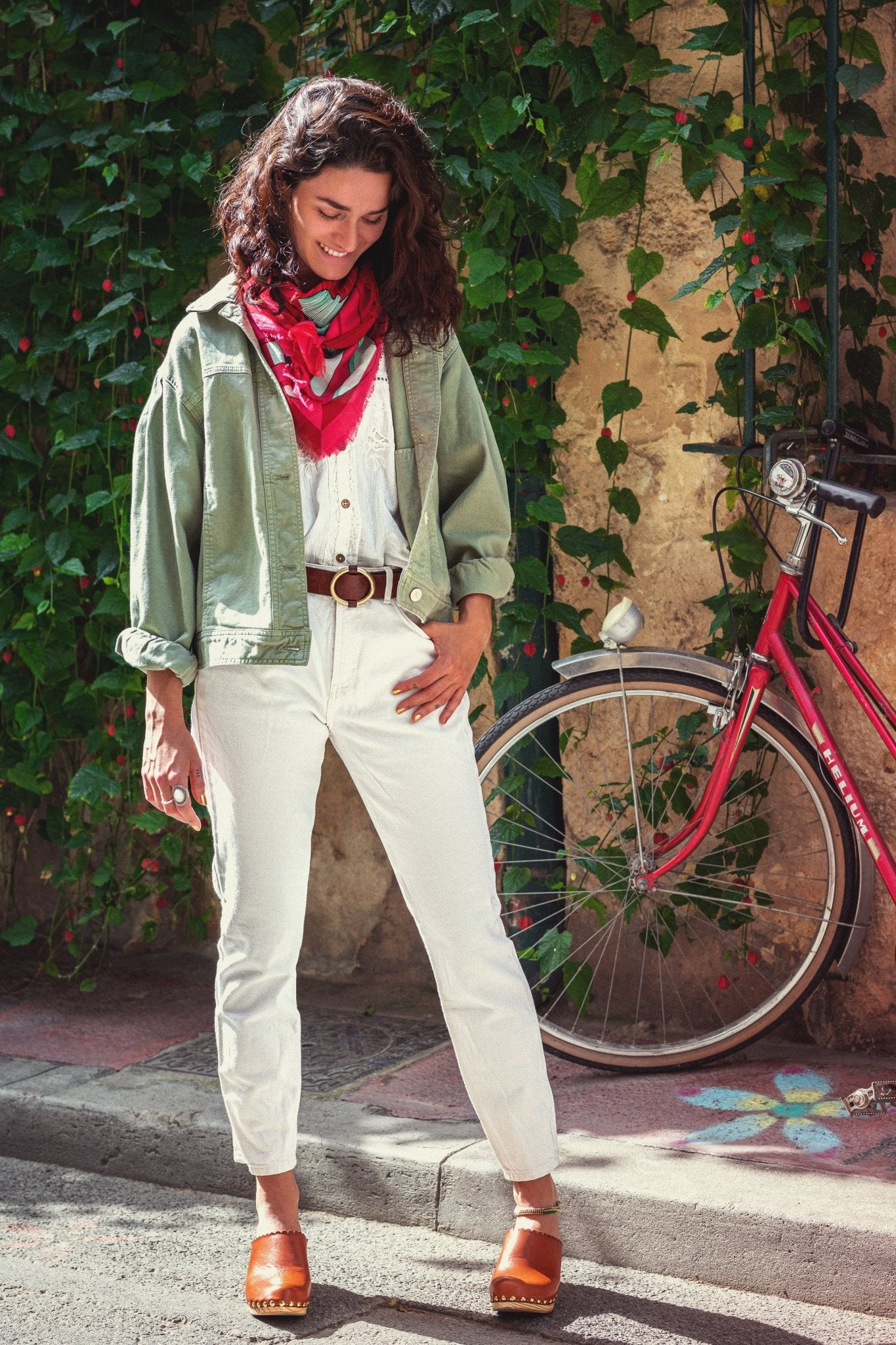 Foulard coton bio - Montgolfière - Framboise - boulbar.fr