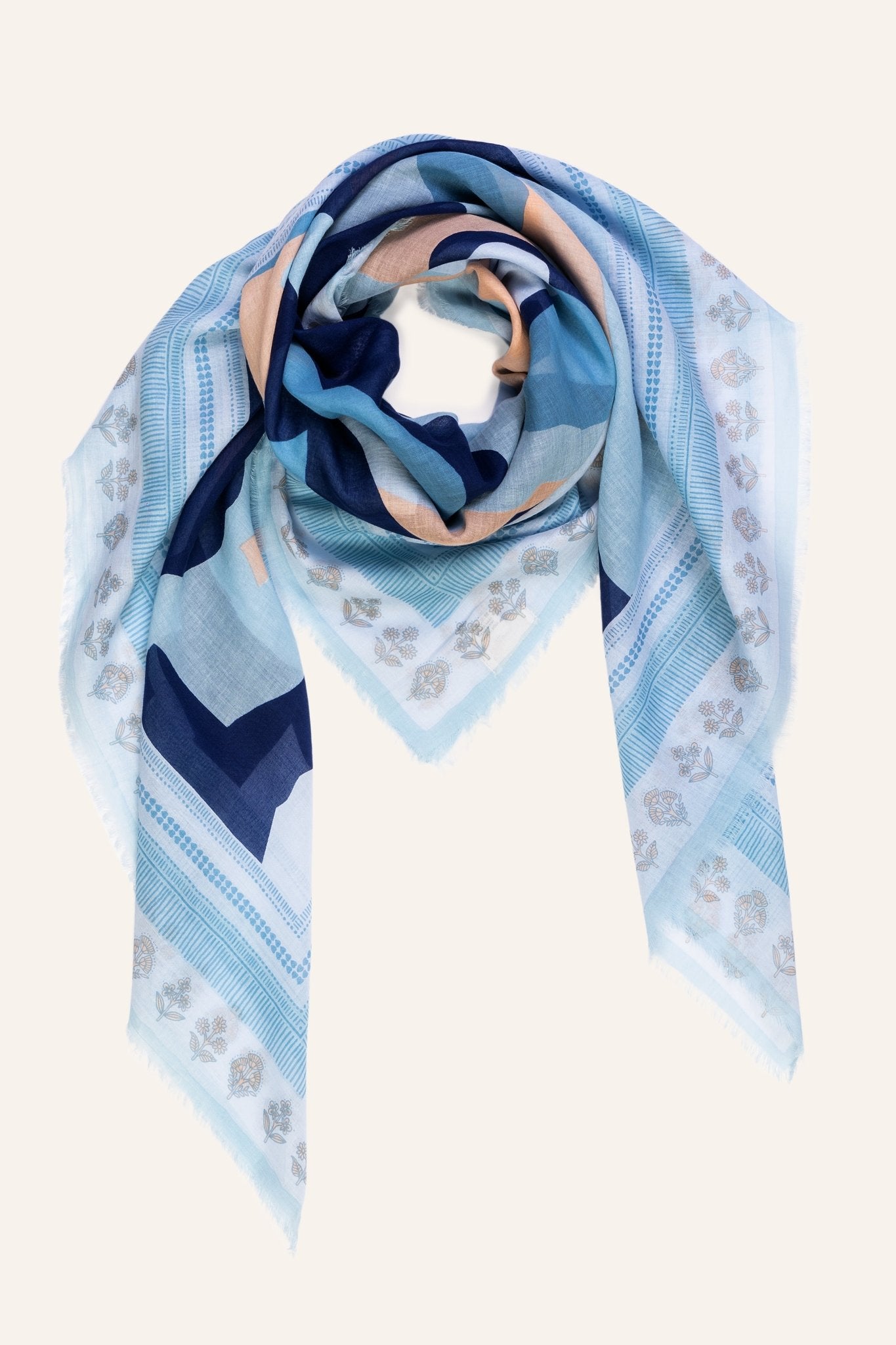 Foulard coton bleu - Munar - boulbar.fr
