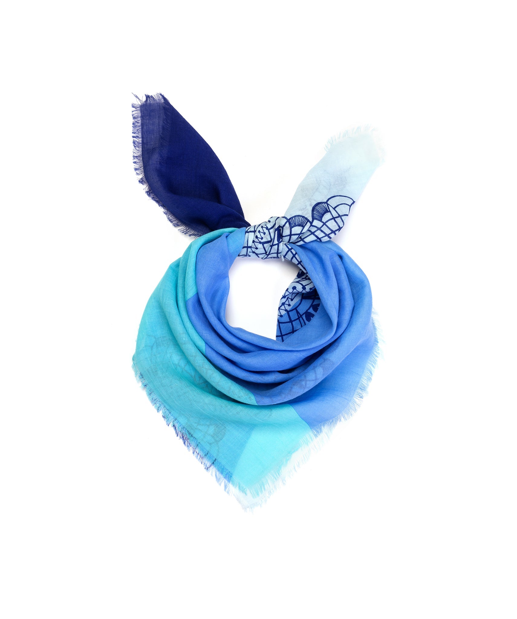 Foulard coton - Lace - Bleu - boulbar.fr