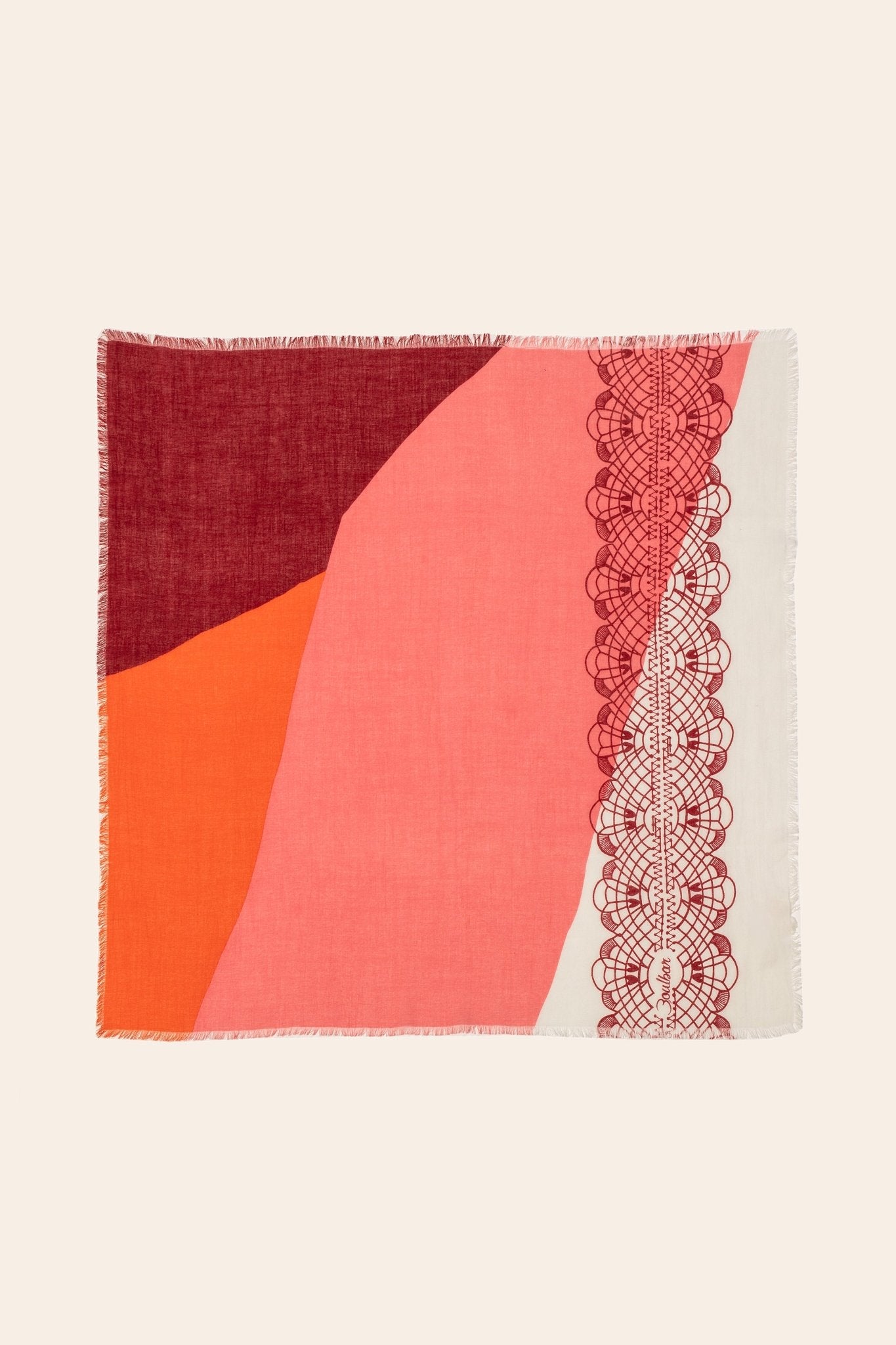 Foulard coton - Lace - Corail - boulbar.fr