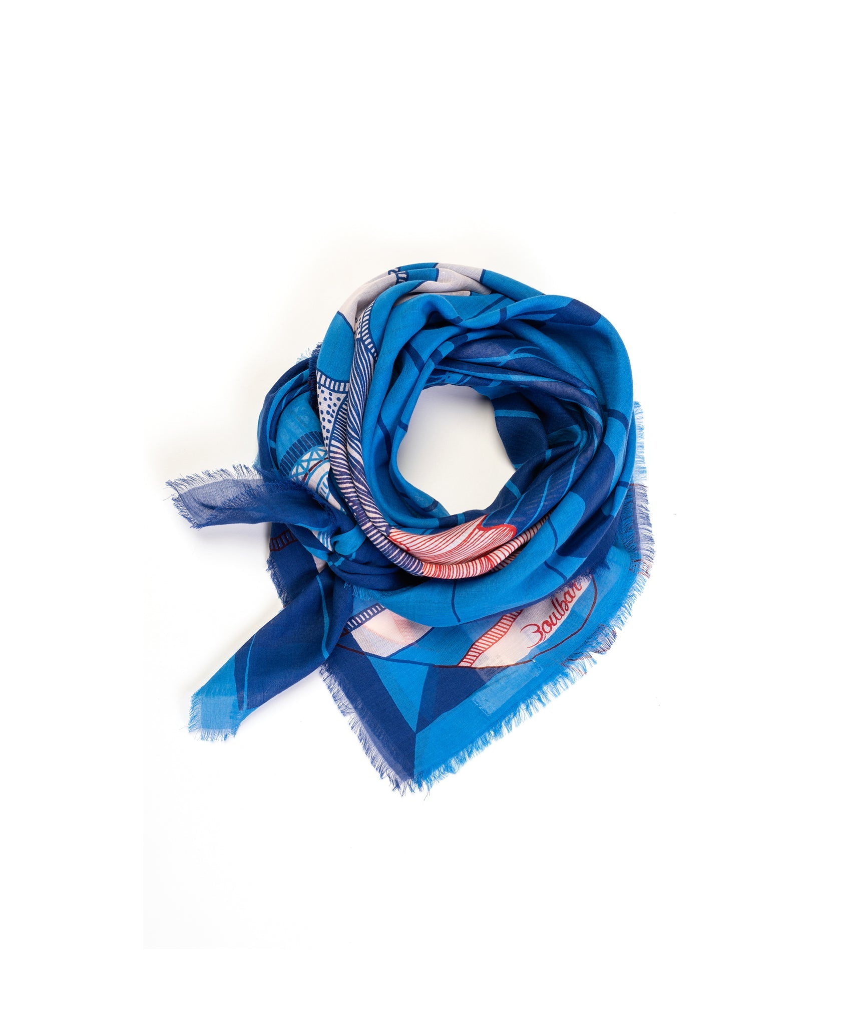 Foulard coton - Montgolfière - Bleu - boulbar.fr