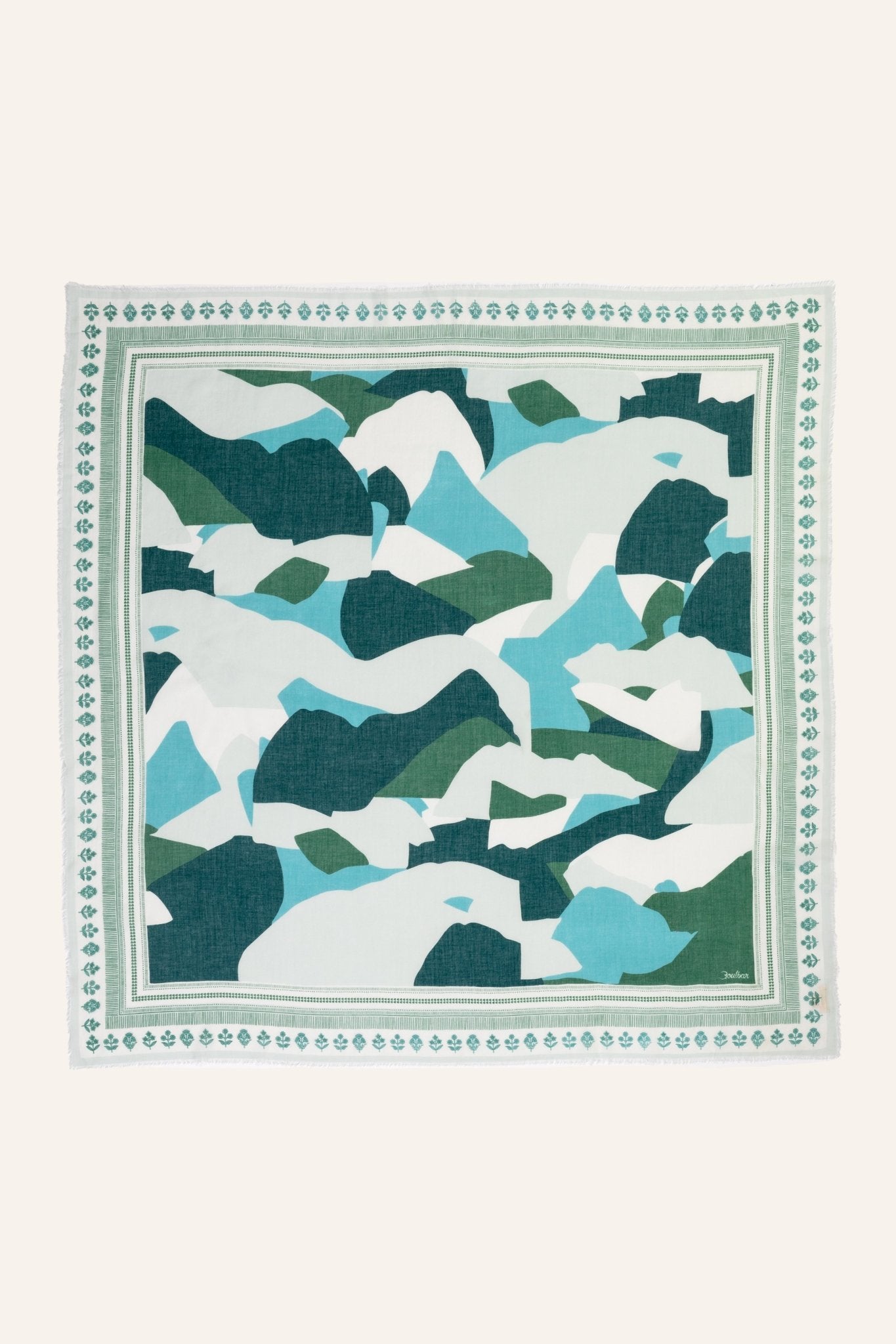 Foulard coton vert - Munar - boulbar.fr