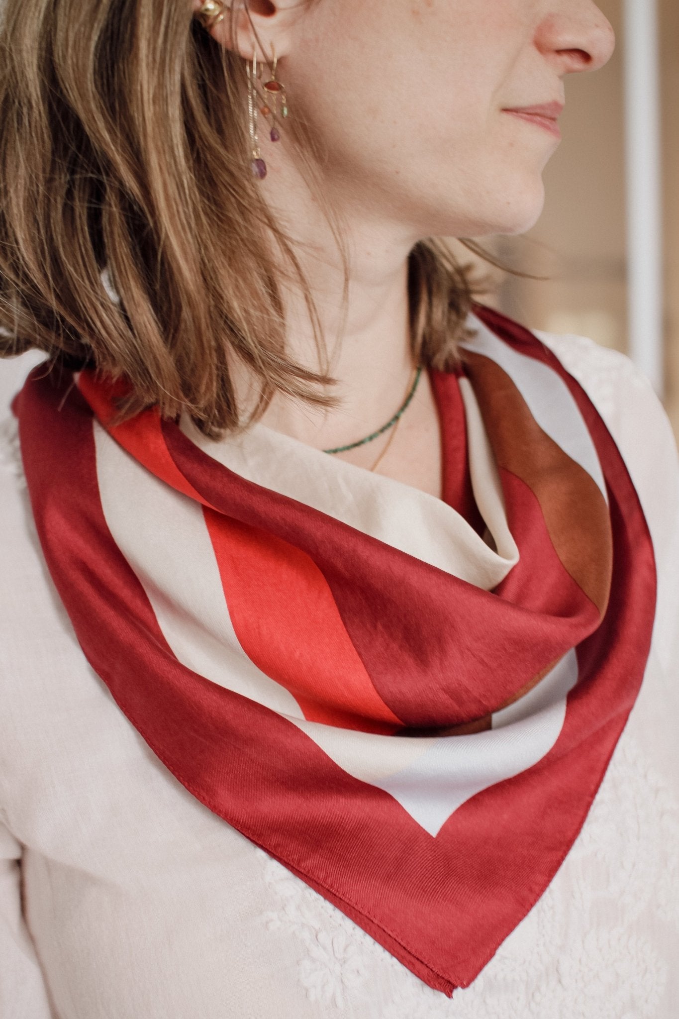 Foulard en soie - Love - Rouge - boulbar.fr