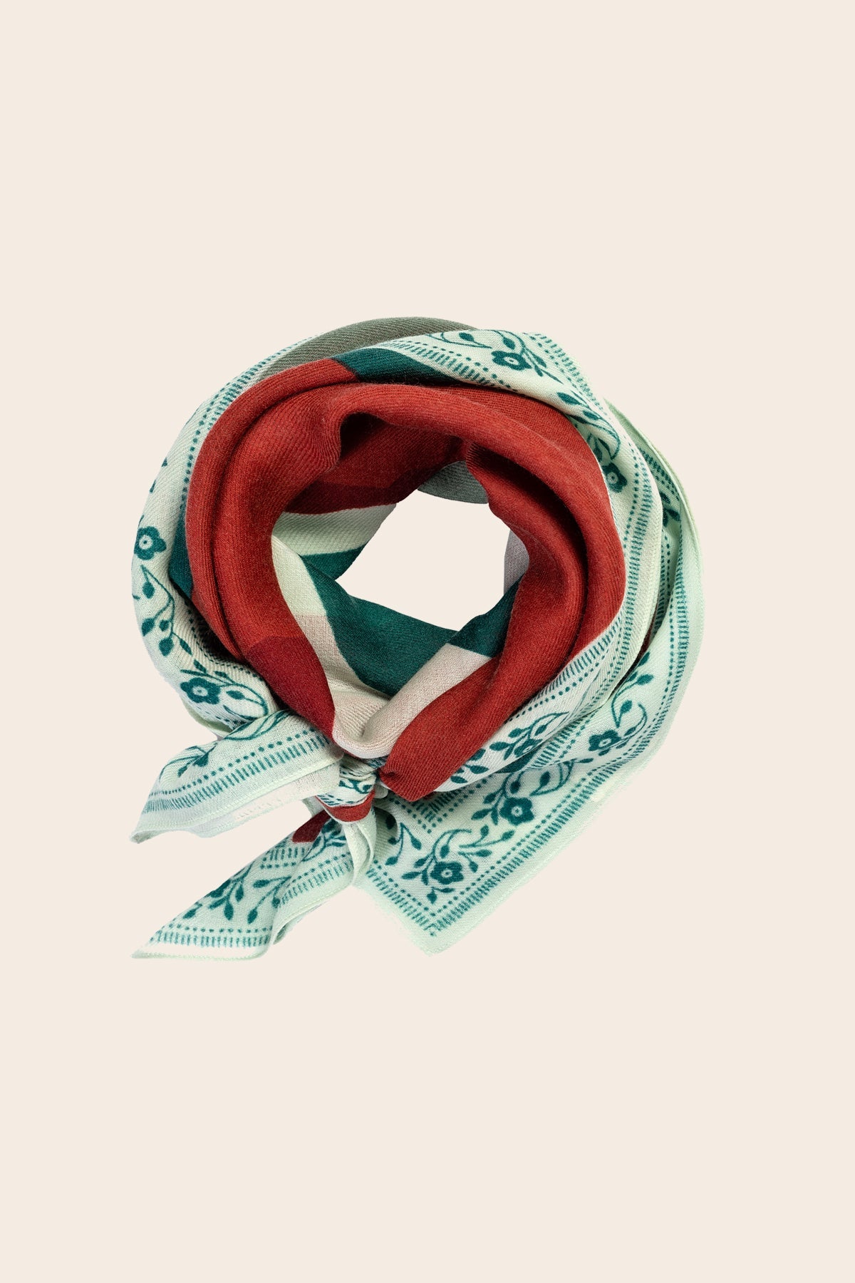 Foulard laine - altitude - brique - boulbar.fr